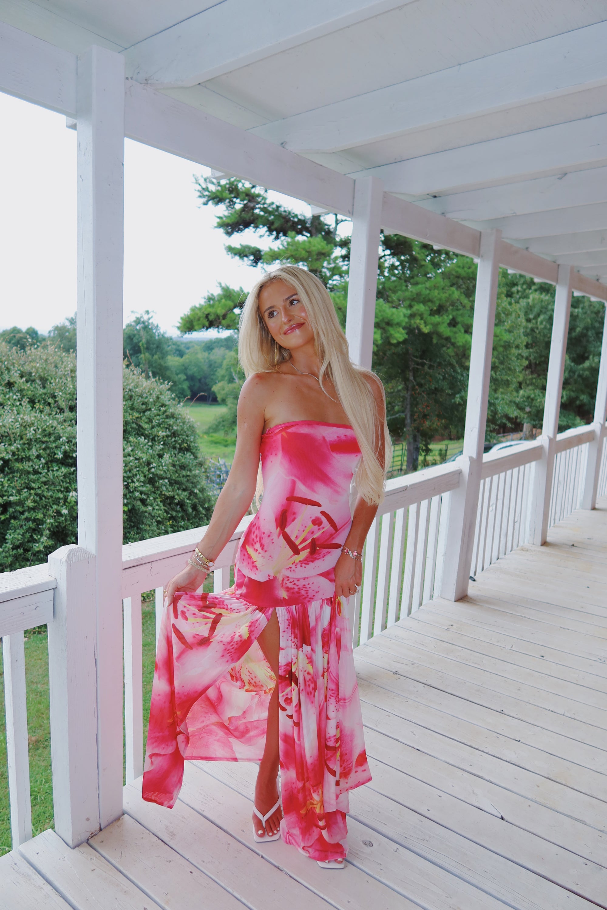 Lisa Floral Mesh Maxi Dress