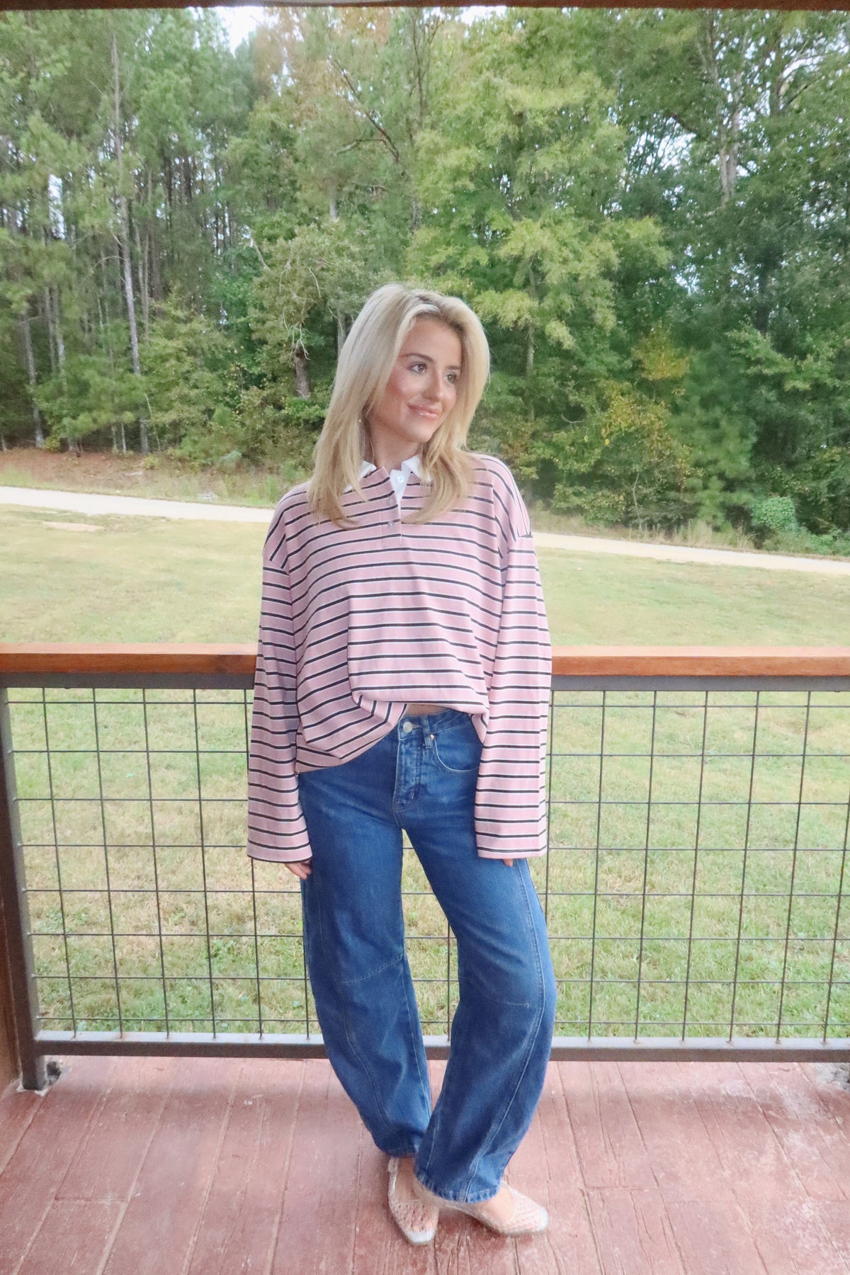 Boxy Striped Rugby Top