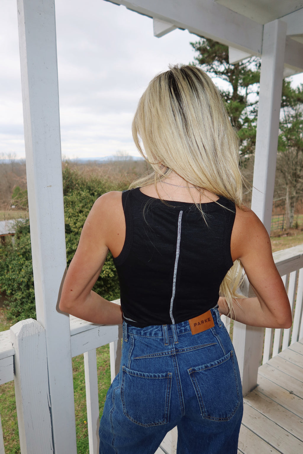 Audrey Sleeveless Knit Top-Black