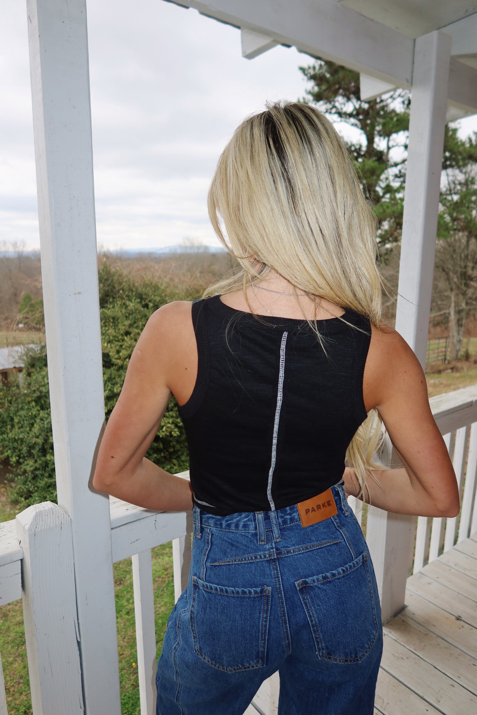 Audrey Sleeveless Knit Top-Black