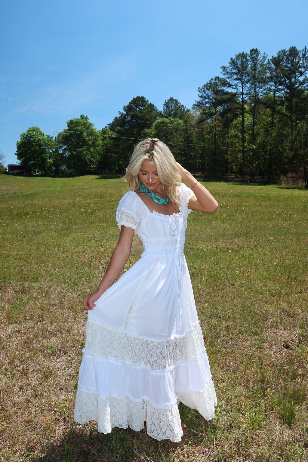 Southern Lace Tiered Maxi Dress