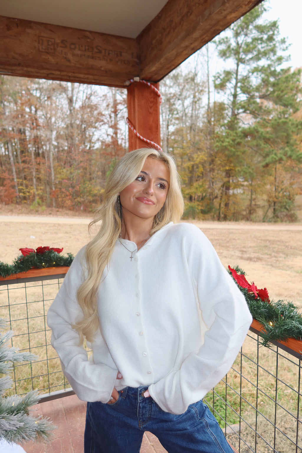 LAST ONE* Clara Cardigan (White)