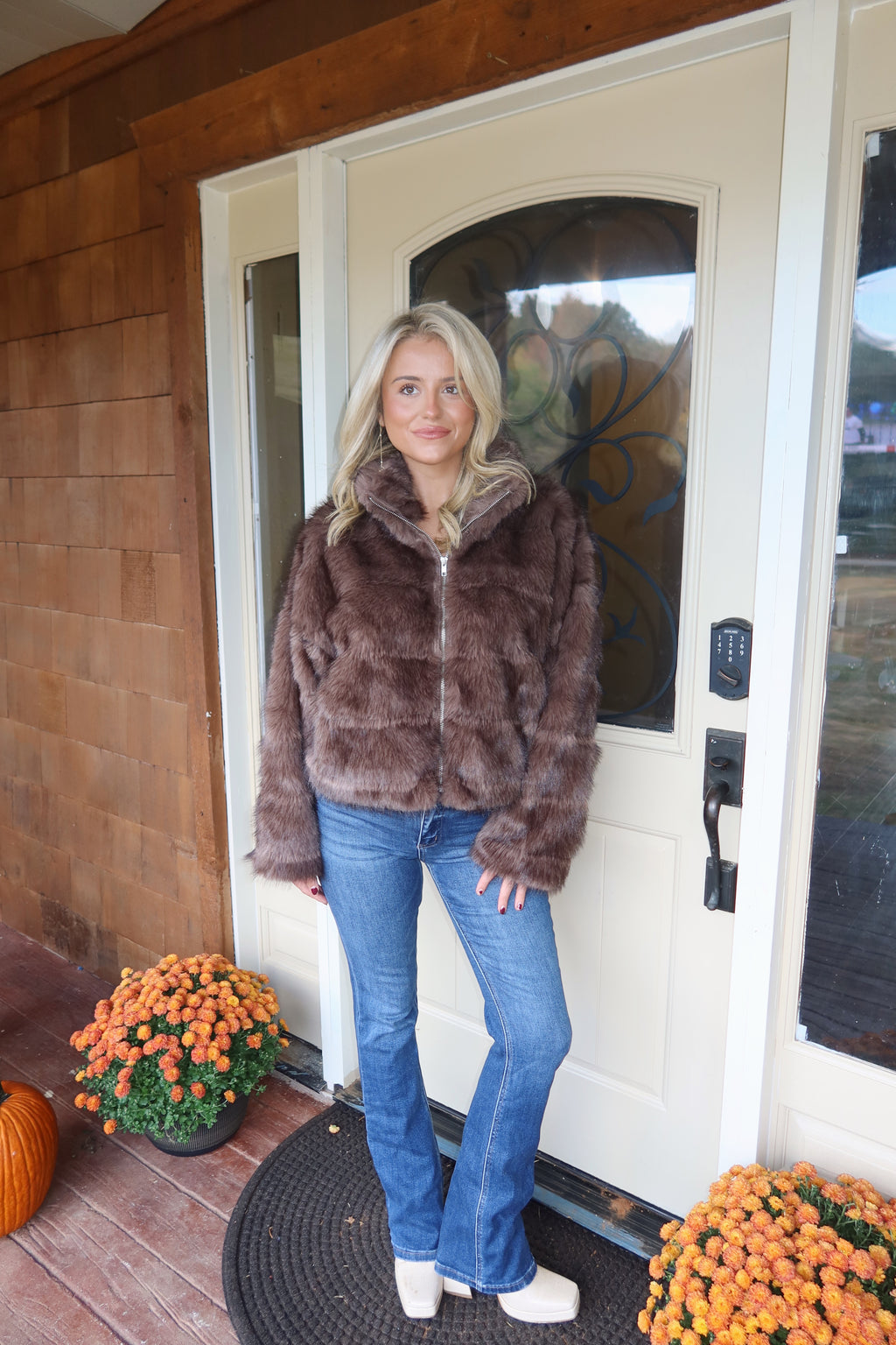 Heidi Plush Faux Fur Cropped Jacket