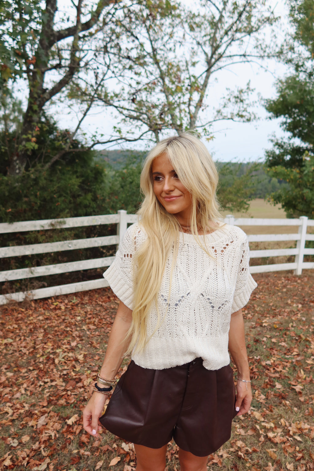 Lennie Crochet Sweater (White)