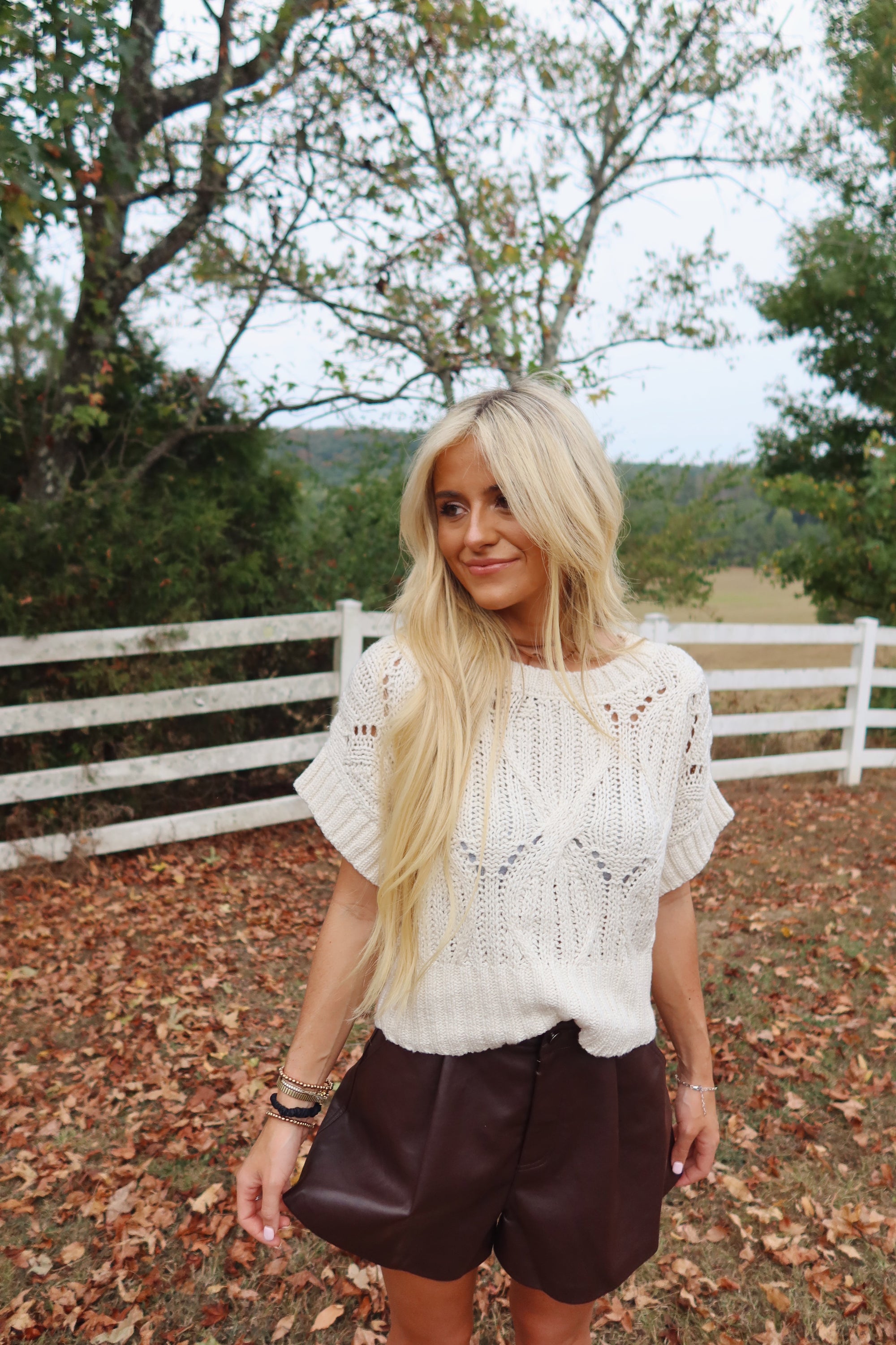 Lennie Crochet Sweater (White)