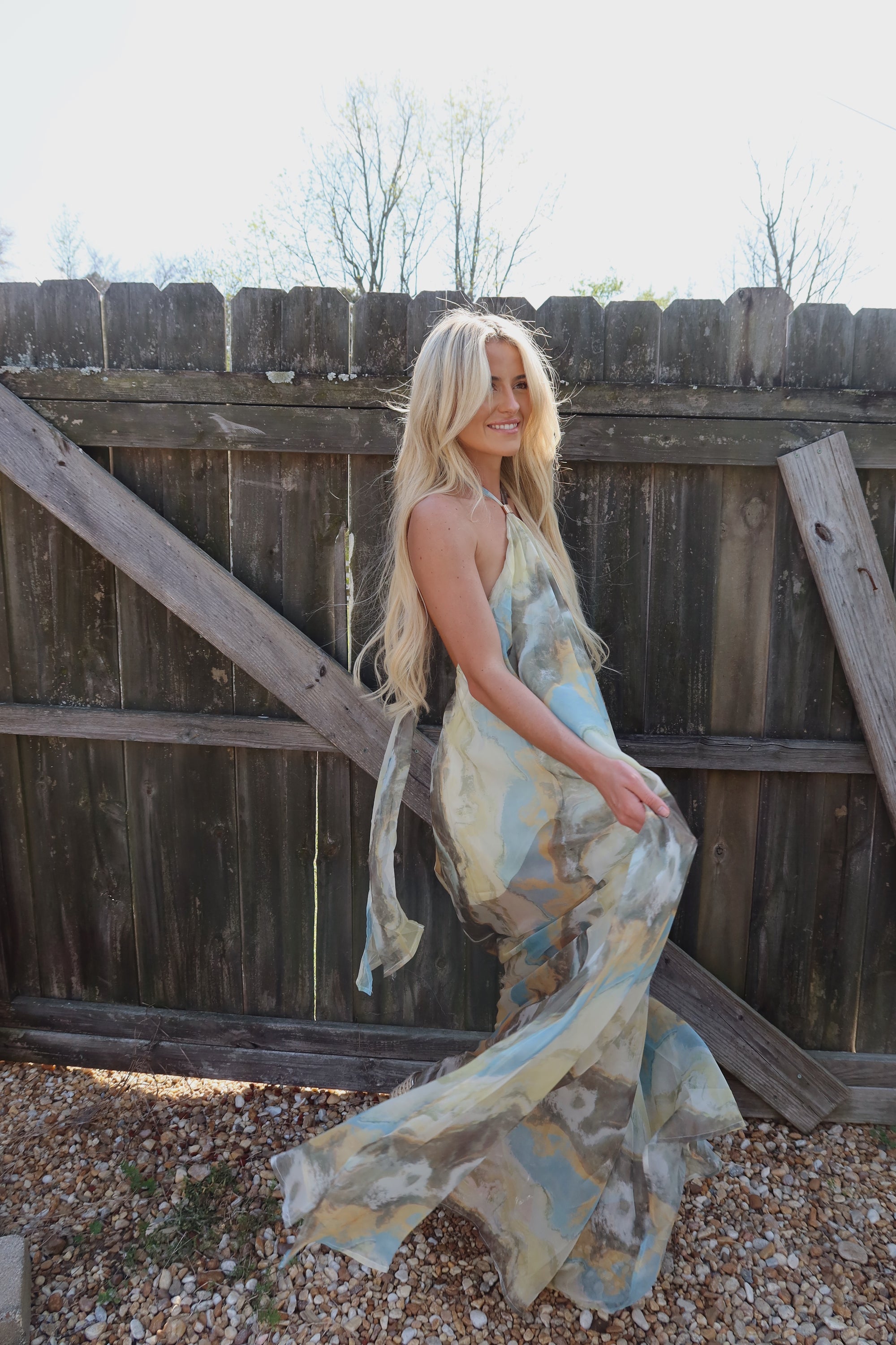 Daphne Gold Accent Gown
