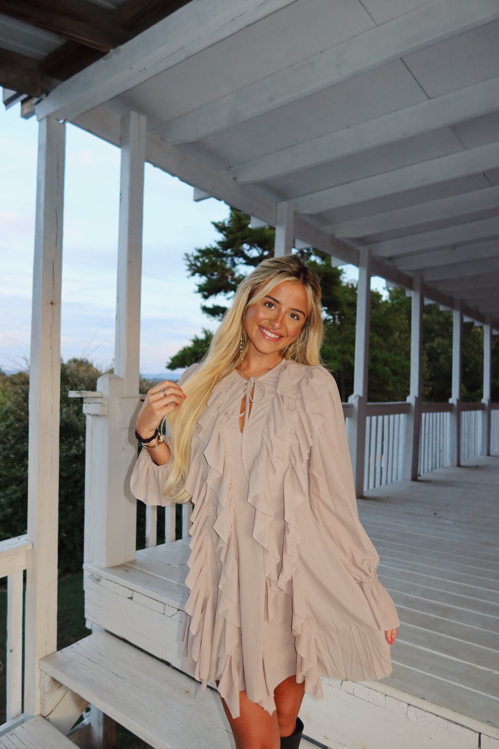 Ruffles Romper Dress (stone)