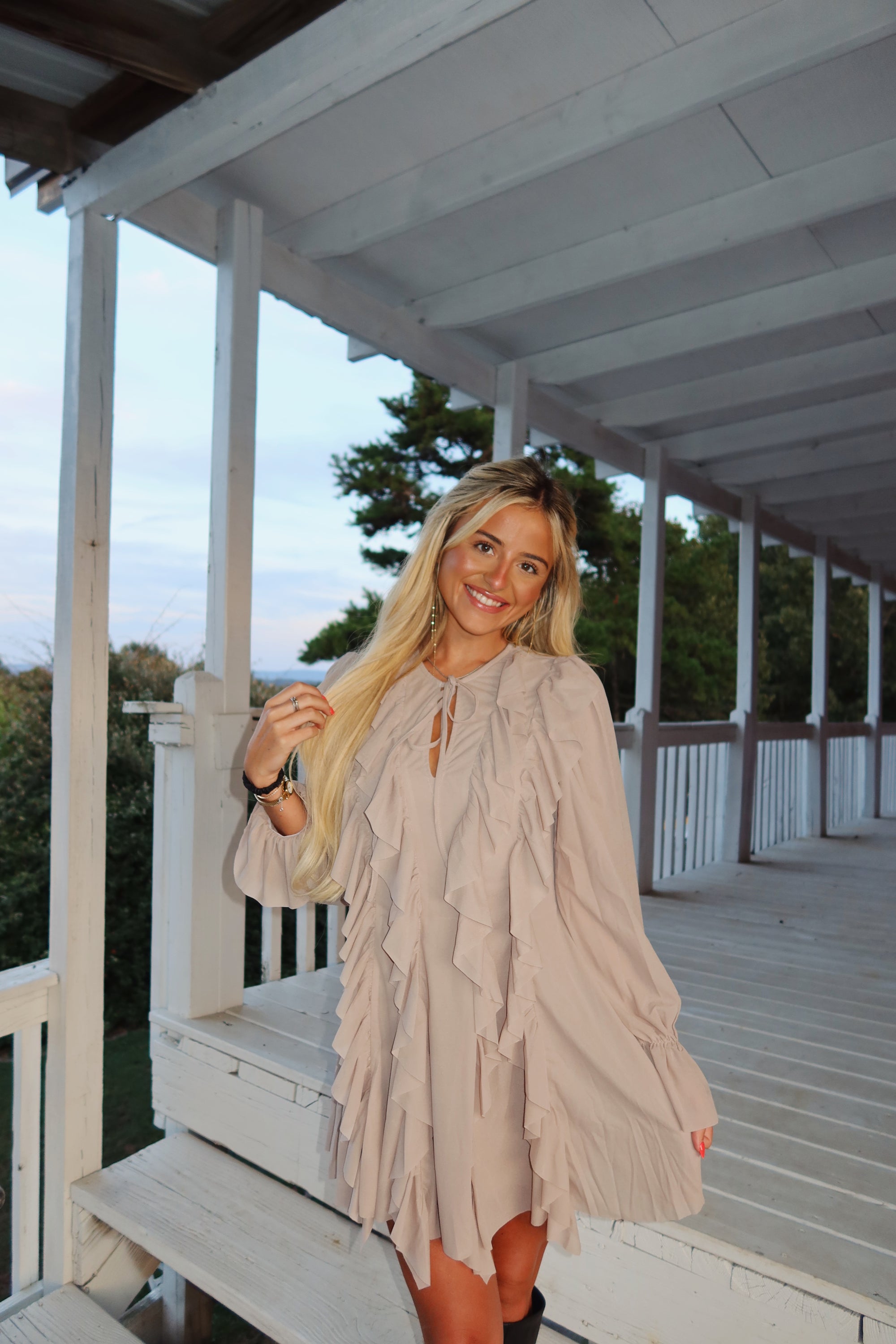 Ruffles Romper Dress (stone)