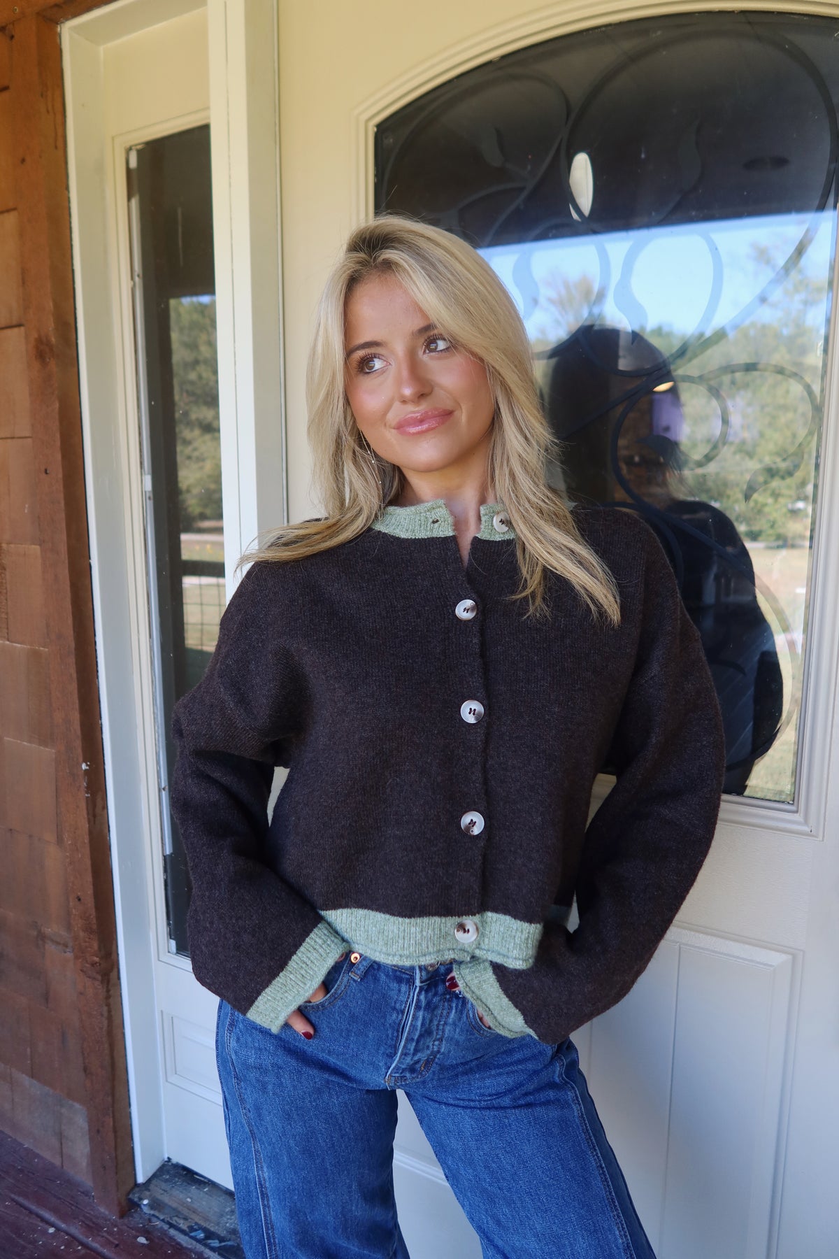 Allie Contrast Trim Cardigan
