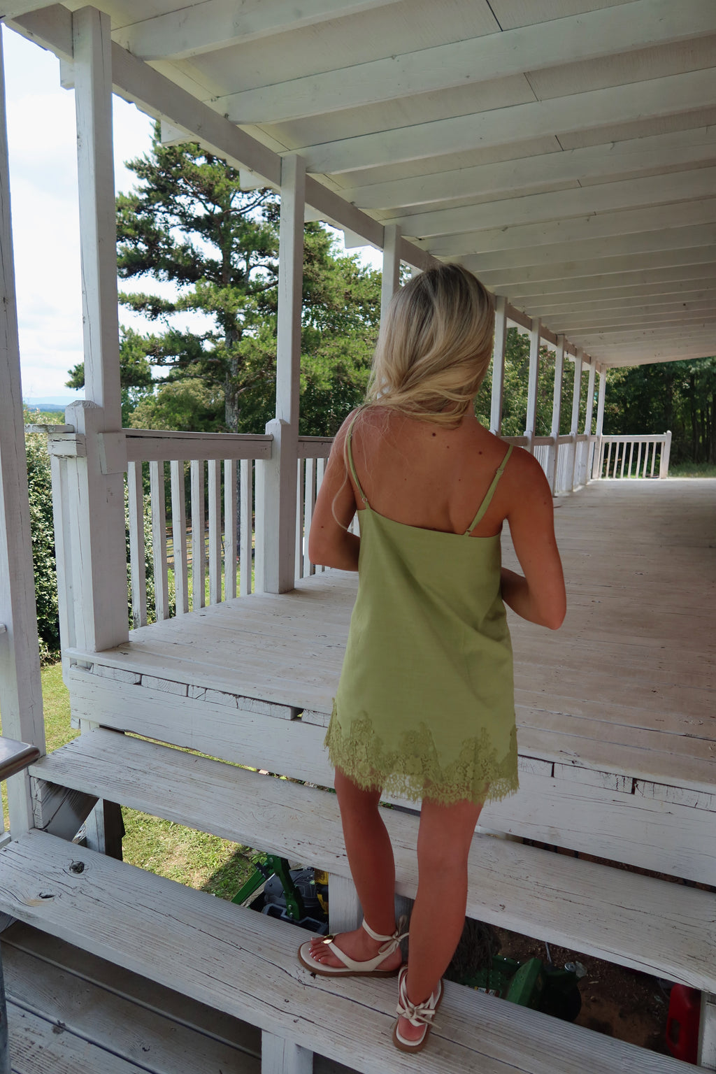 Matcha & Lace Mini Dress