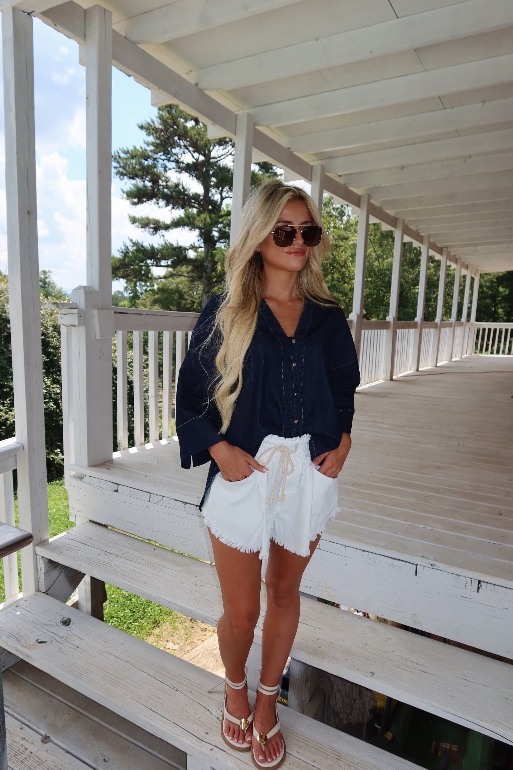 Wrenley Oversized Denim Top