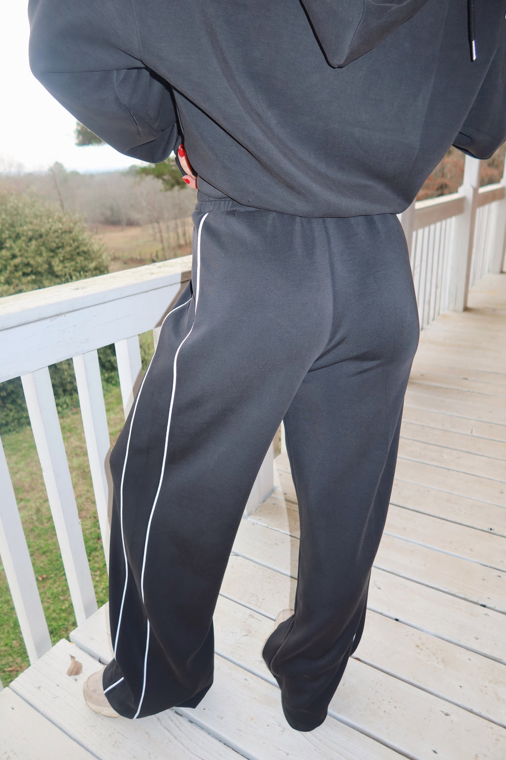 Scuba Wide Leg Pants (Black)