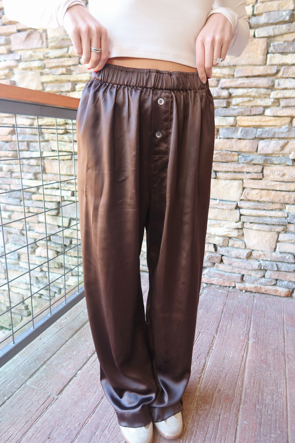 Sylvie Satin Pants (Brown)