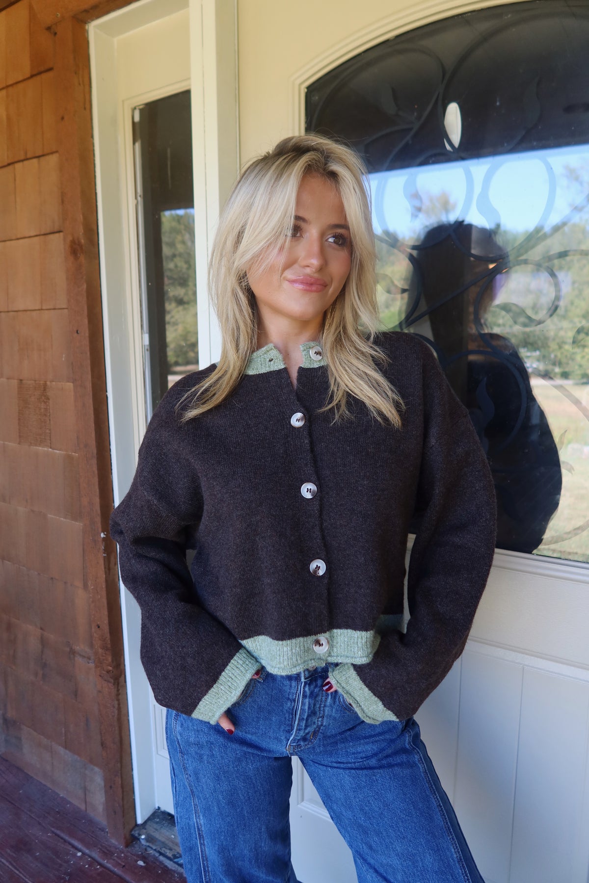 Allie Contrast Trim Cardigan