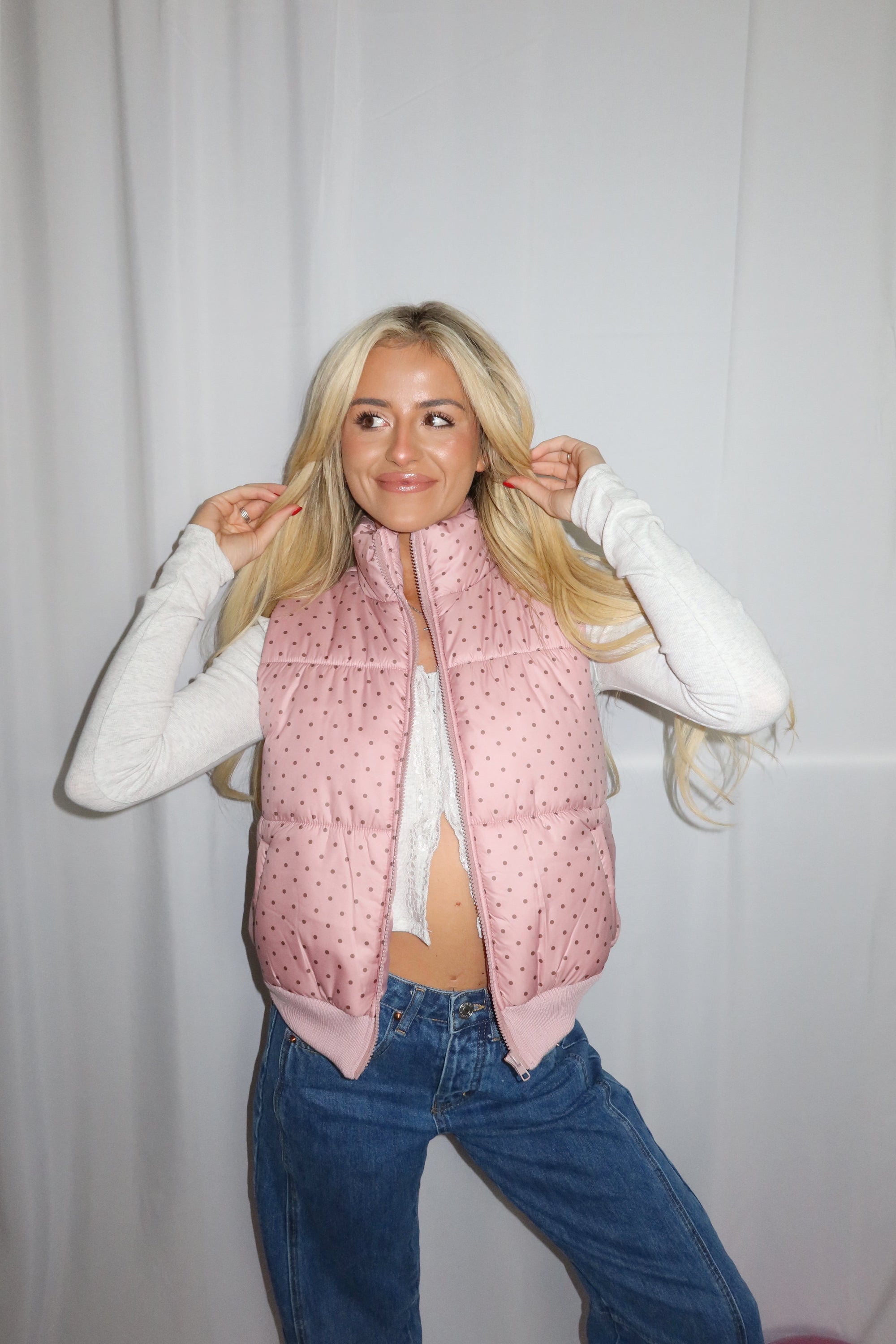 Darling Polka Dot Puffer Vest