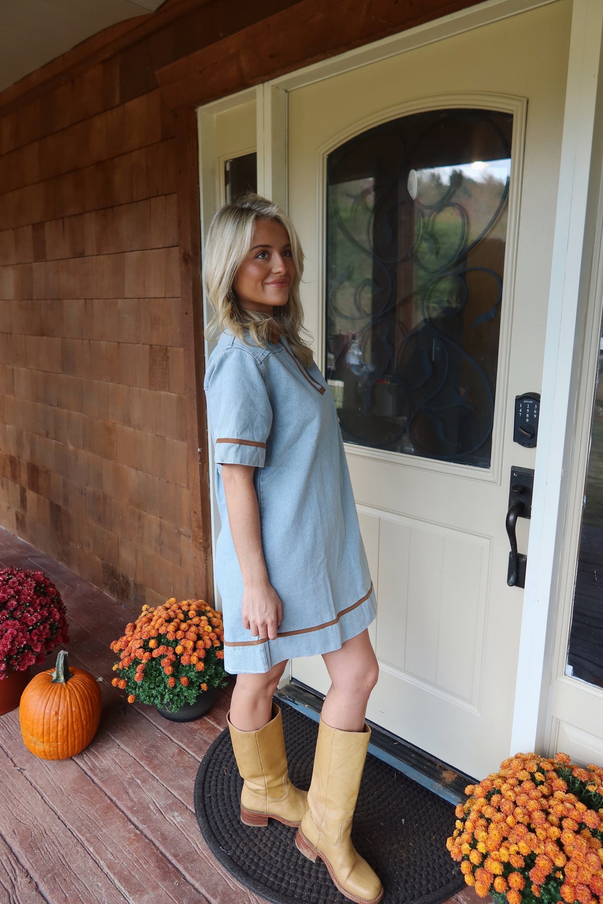 Marcie V-neck Denim Dress