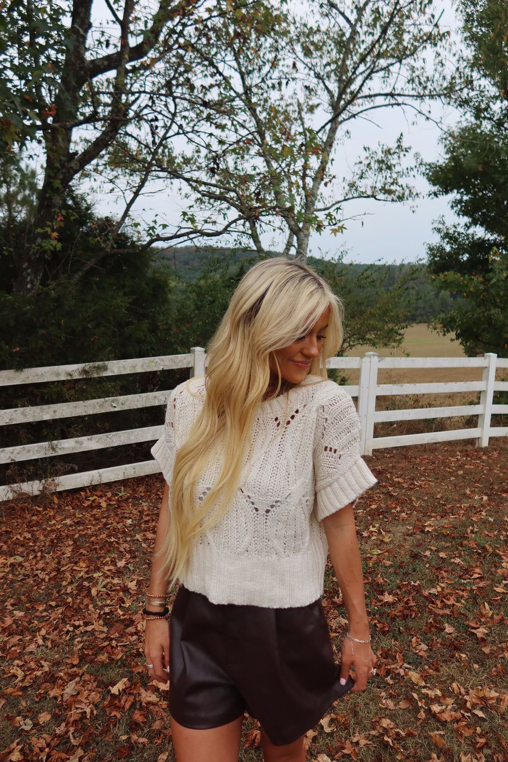 Lennie Crochet Sweater (White)