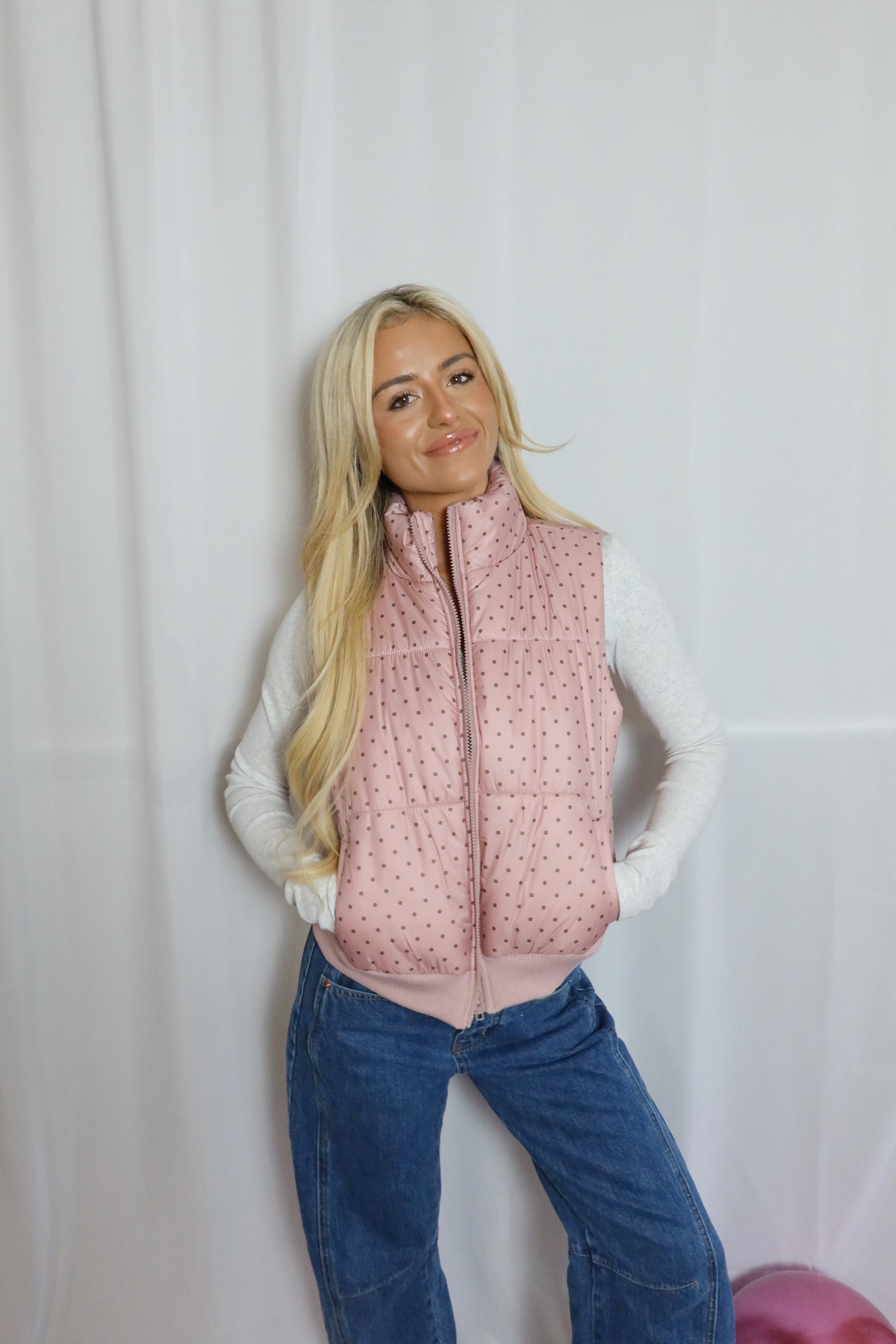Darling Polka Dot Puffer Vest