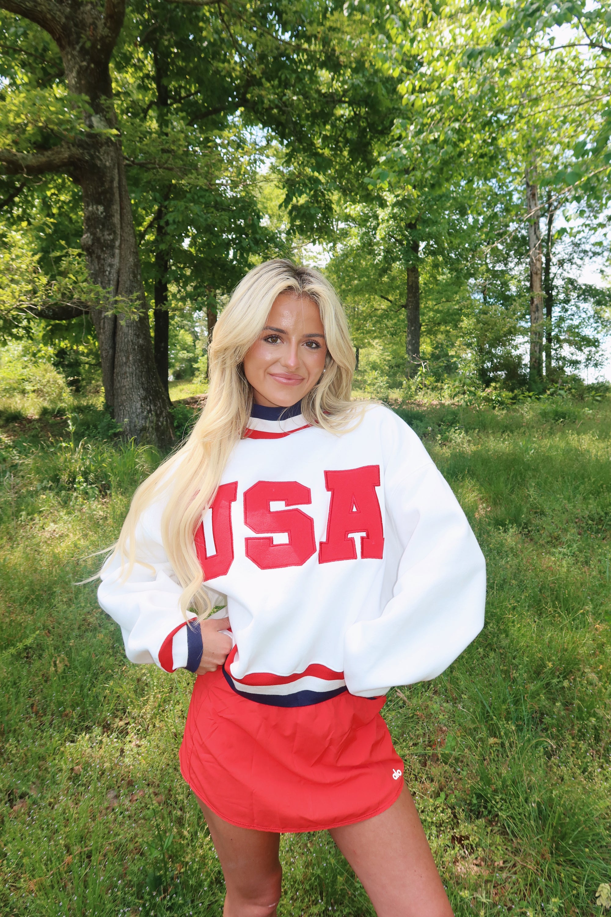 USA Mock Neck-WHITE