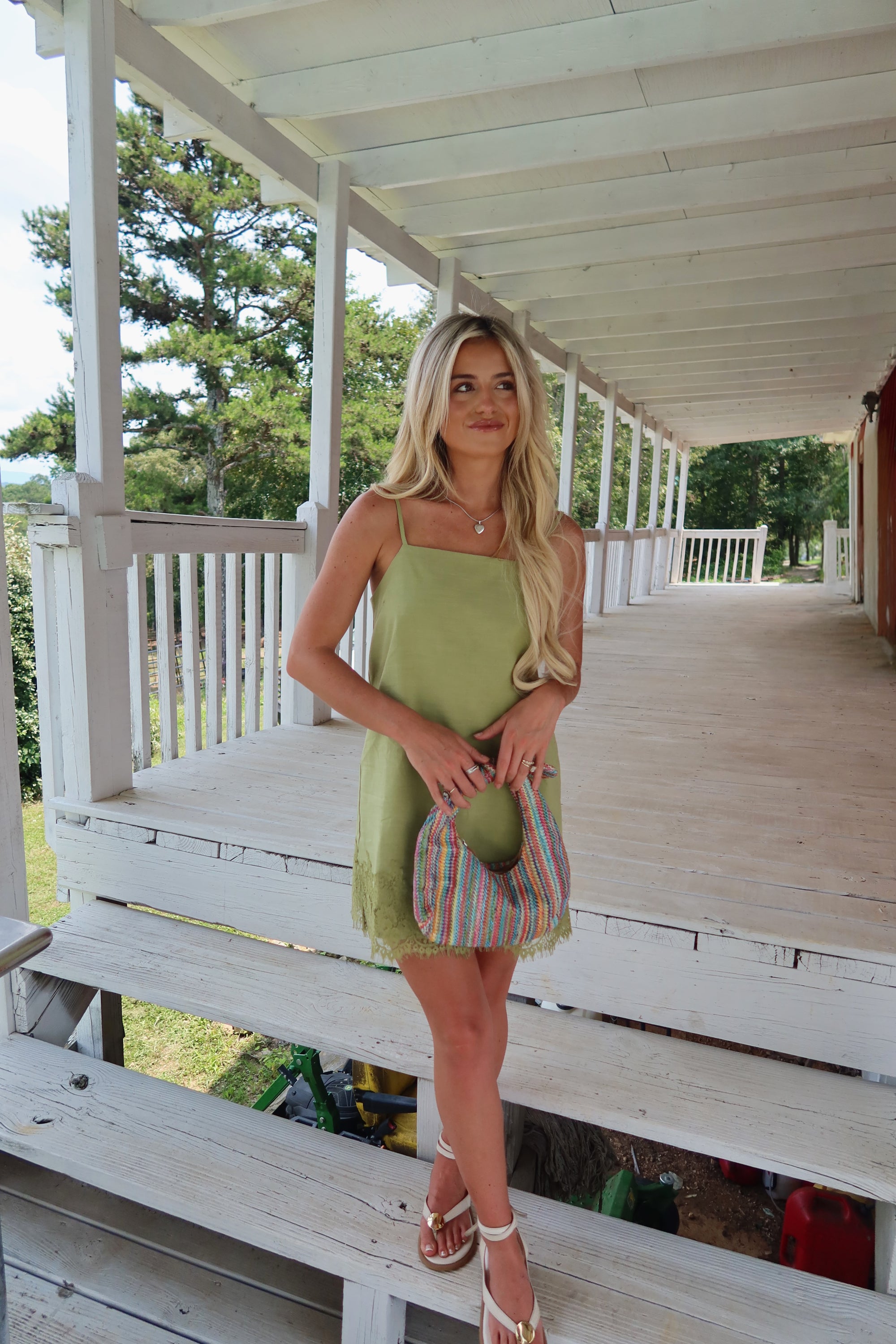 Matcha & Lace Mini Dress