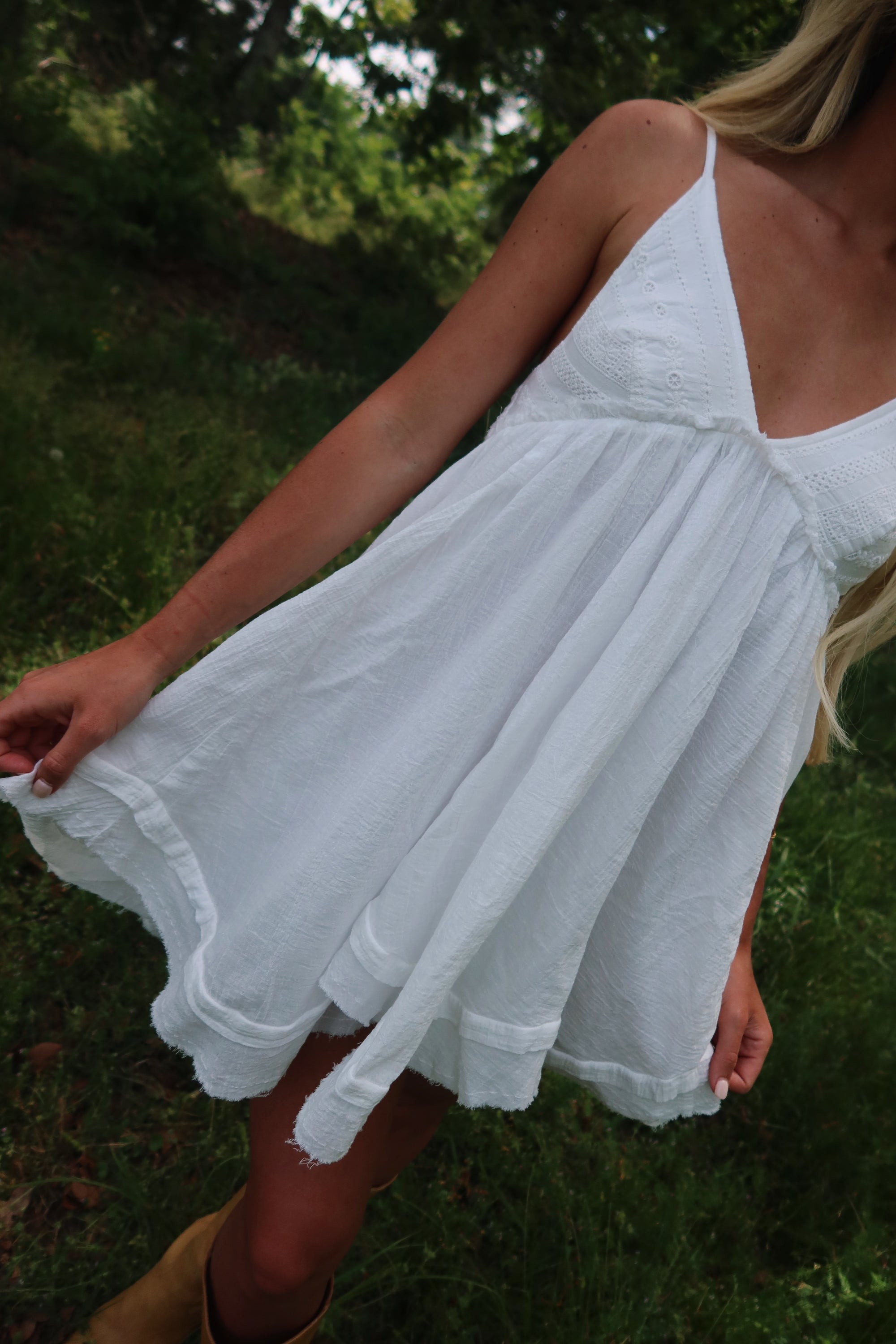 Lumi Embroidered Baby Doll Dress