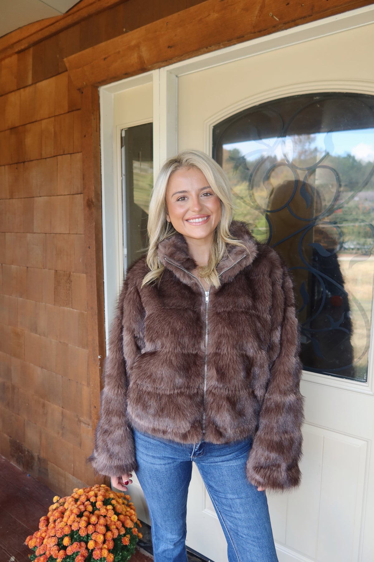 Heidi Plush Faux Fur Cropped Jacket