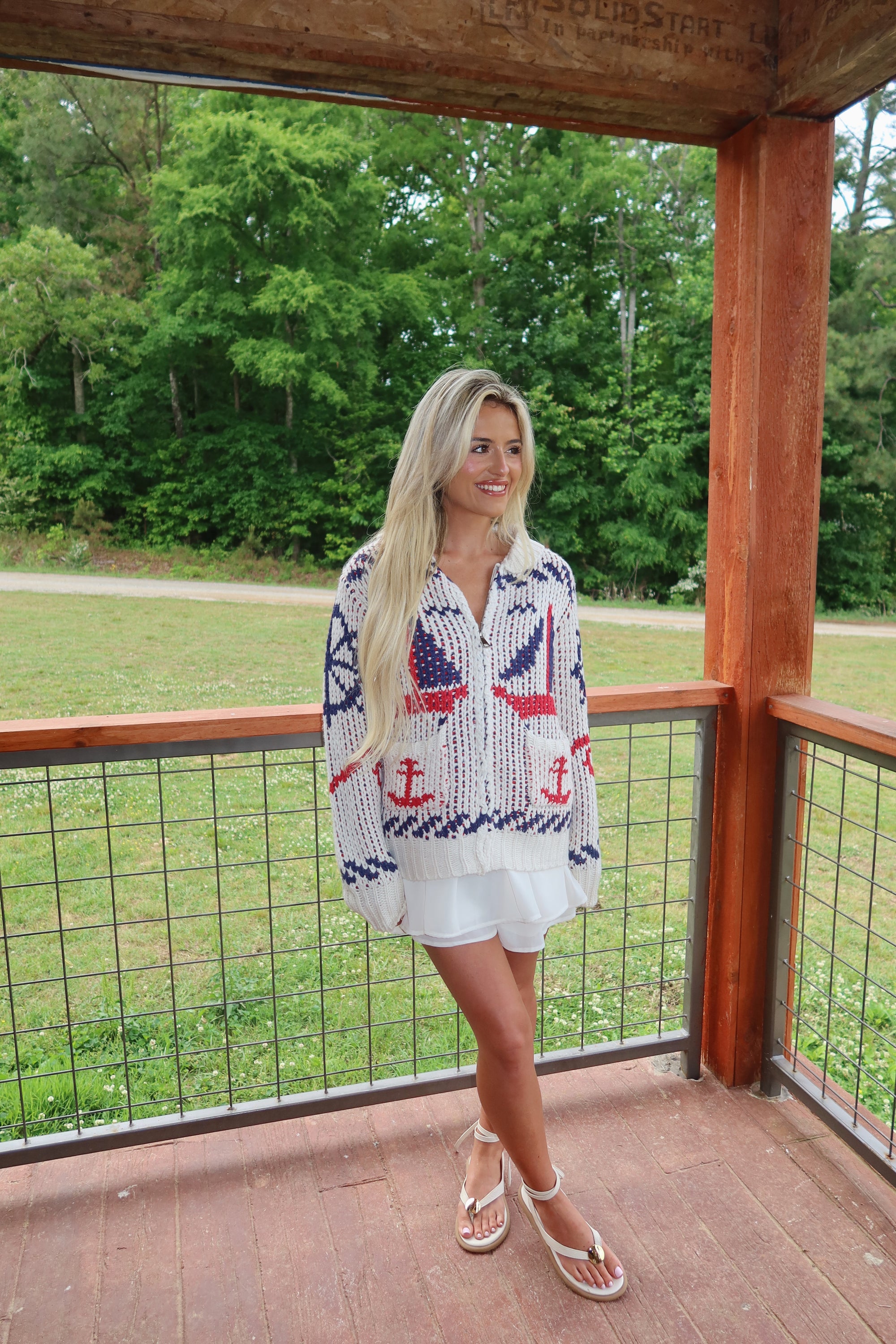 Sailor Zip Up Cardigan