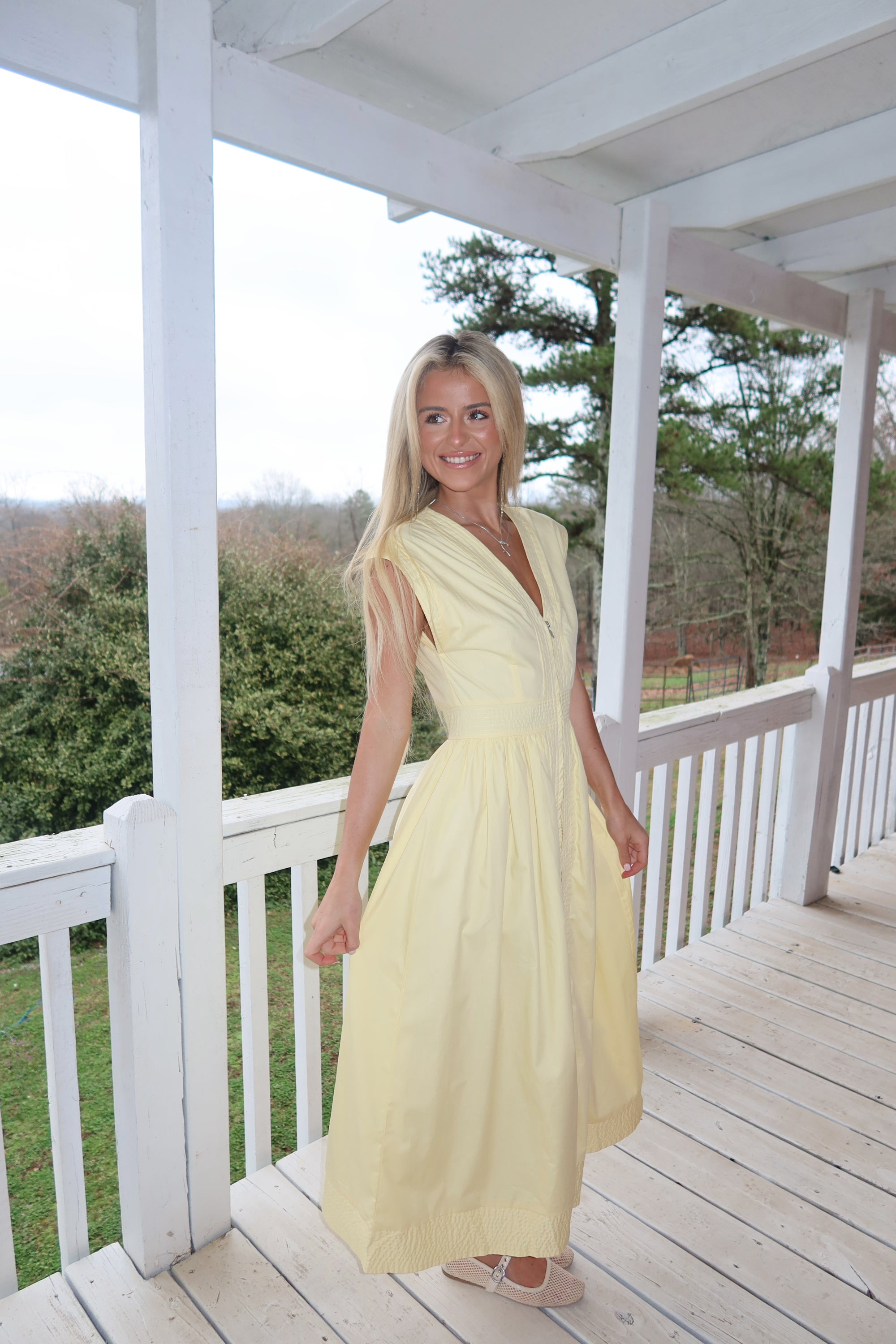 Mia Cap Sleeve Zip Midi Dress