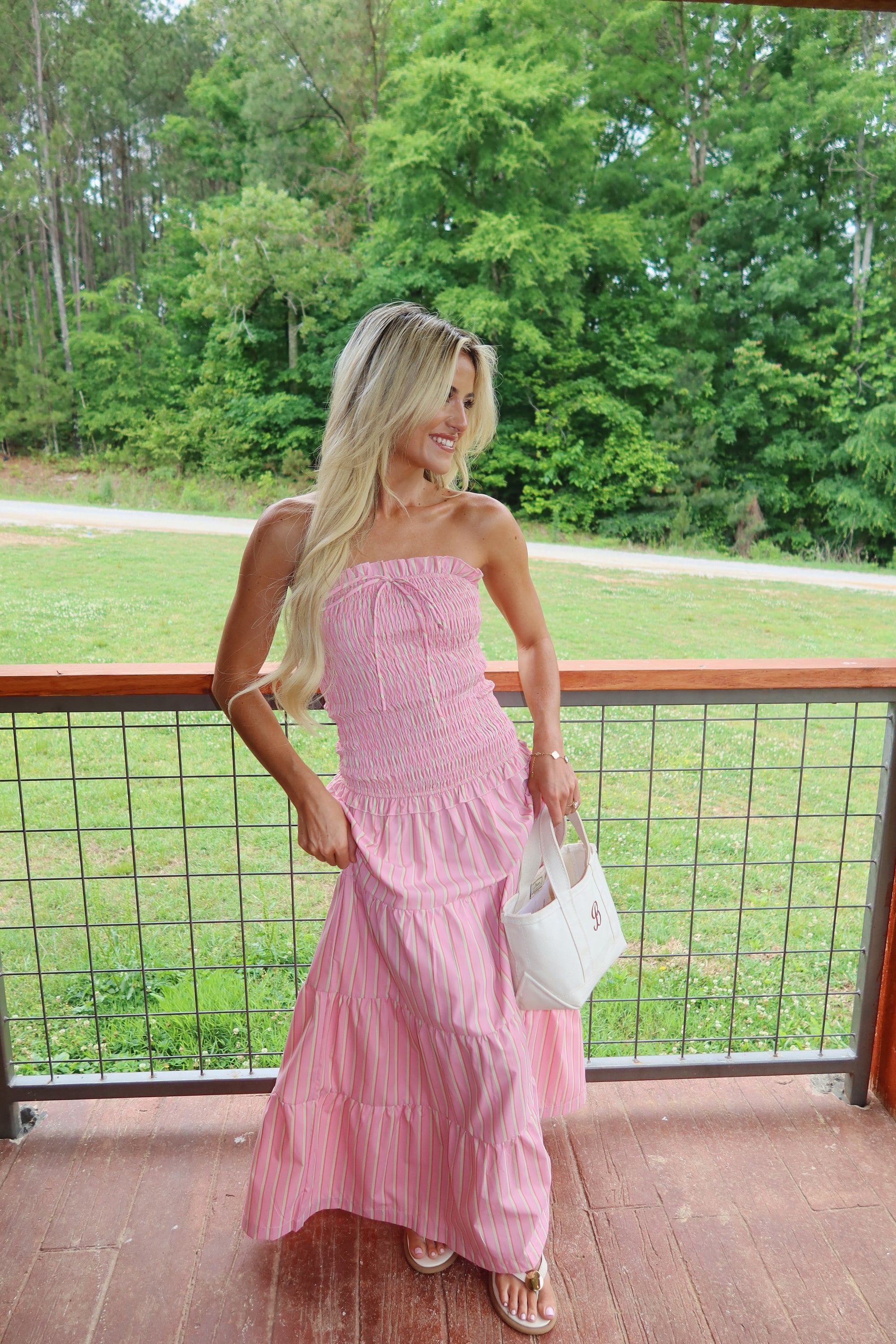 Bellport Striped Smocked Maxi Dress