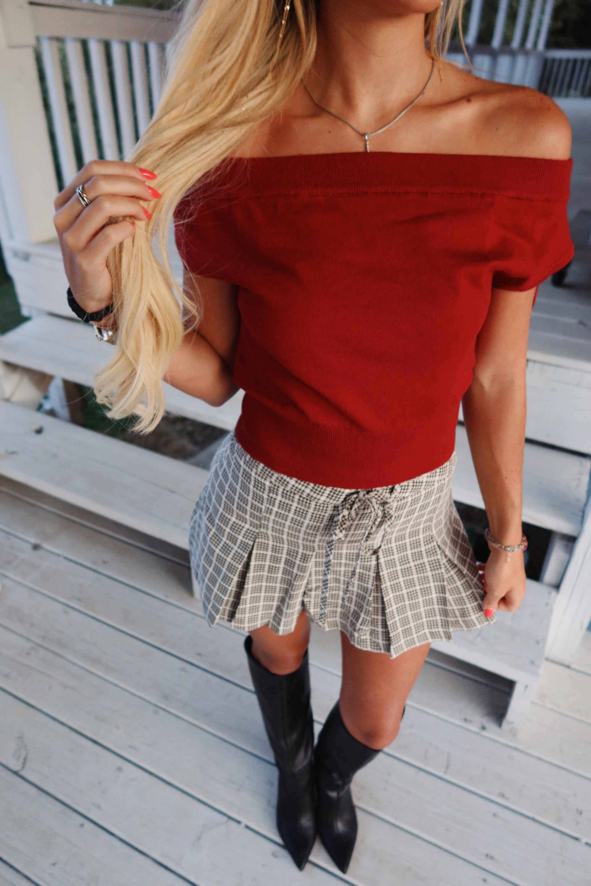 Kasey Off Shoulder Sweater Top