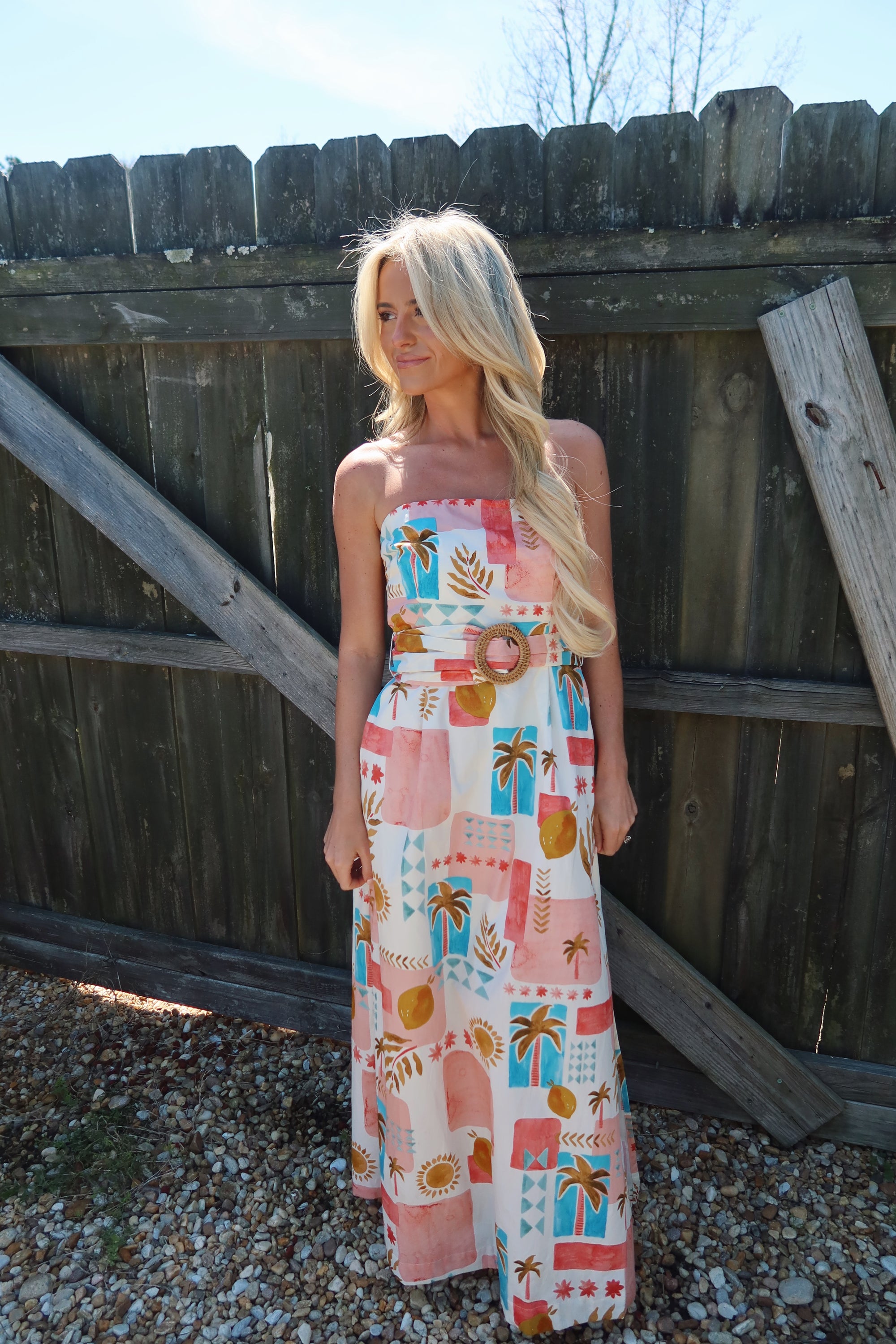 Moroccan Spring Belted Maxi Dress