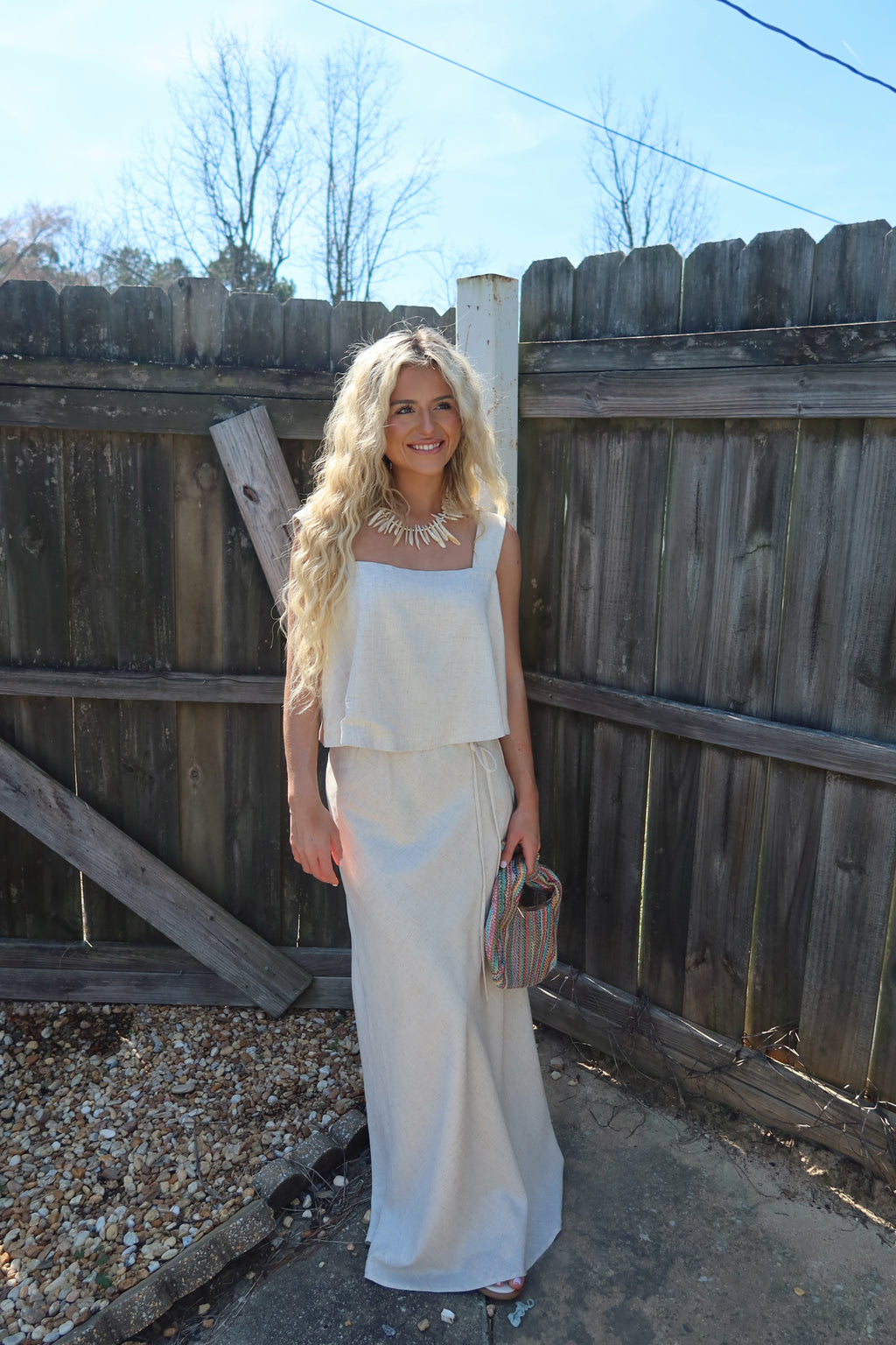 Capri Linen Skirt Set