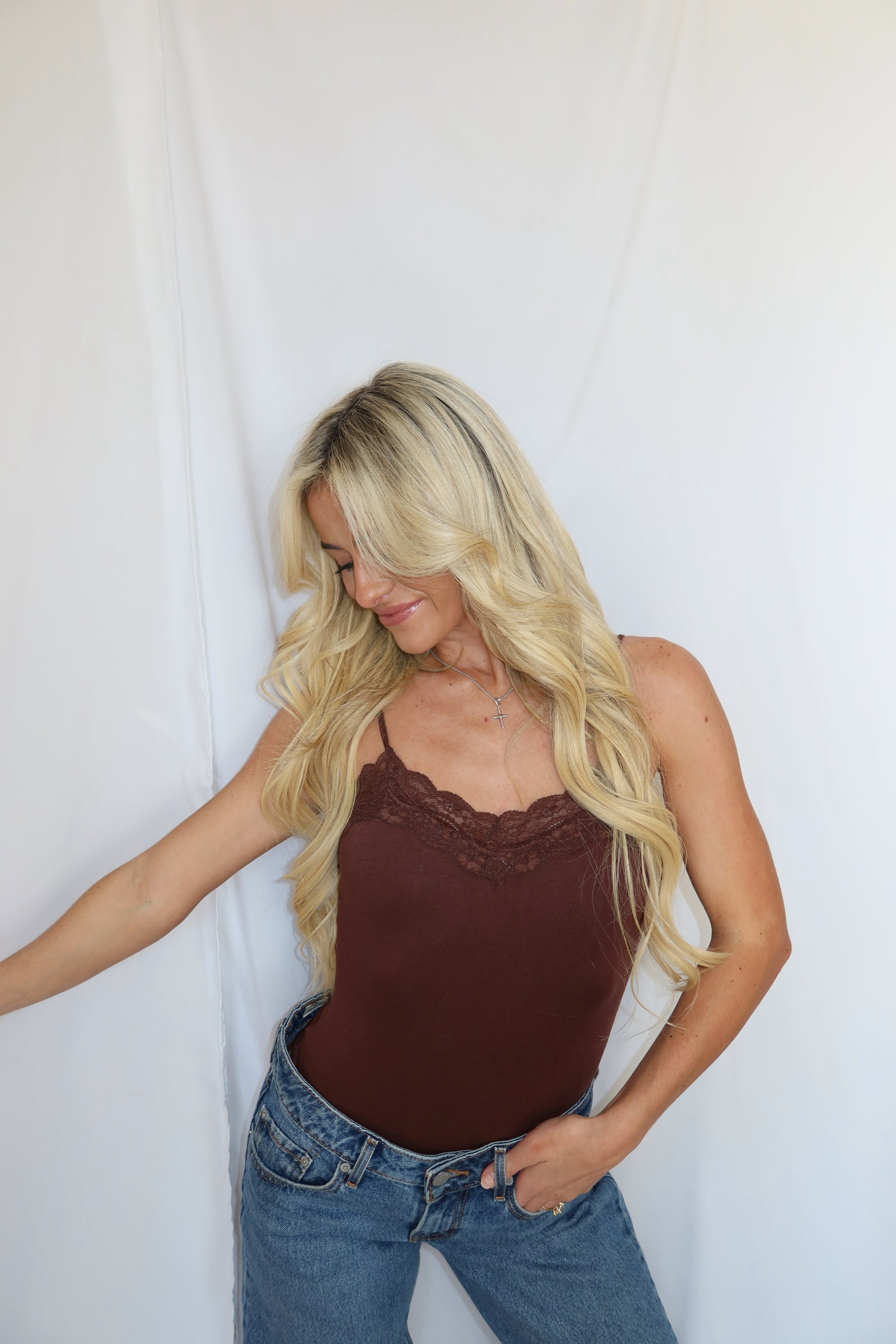 Mira Lace Bodysuit (Brown)