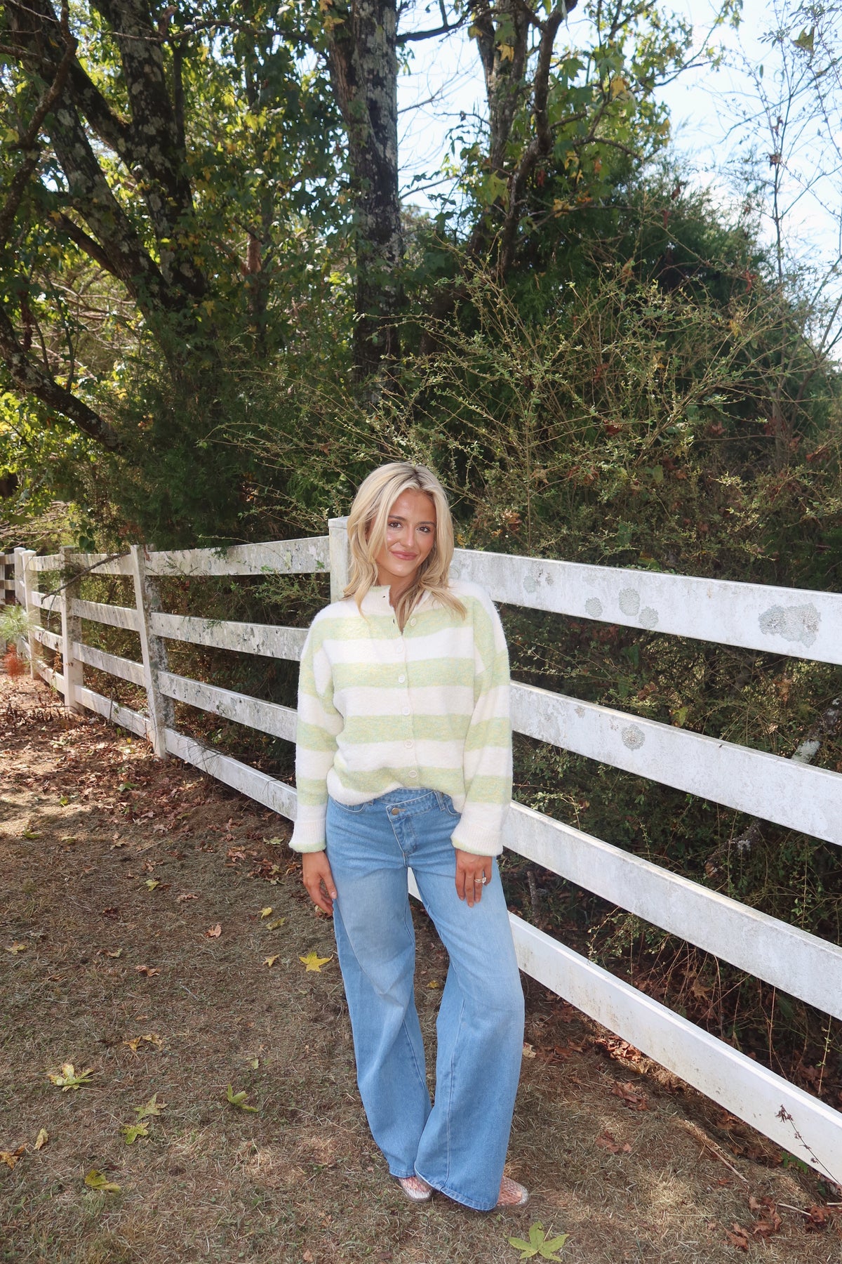 The Heritage Stripe Cardigan (Green)