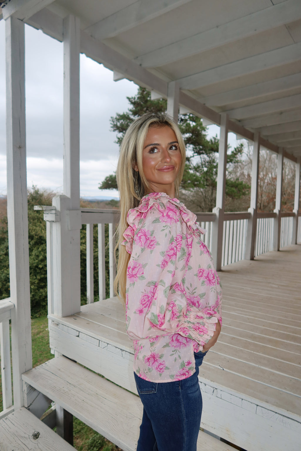 Alivia Floral Ruffle Blouse