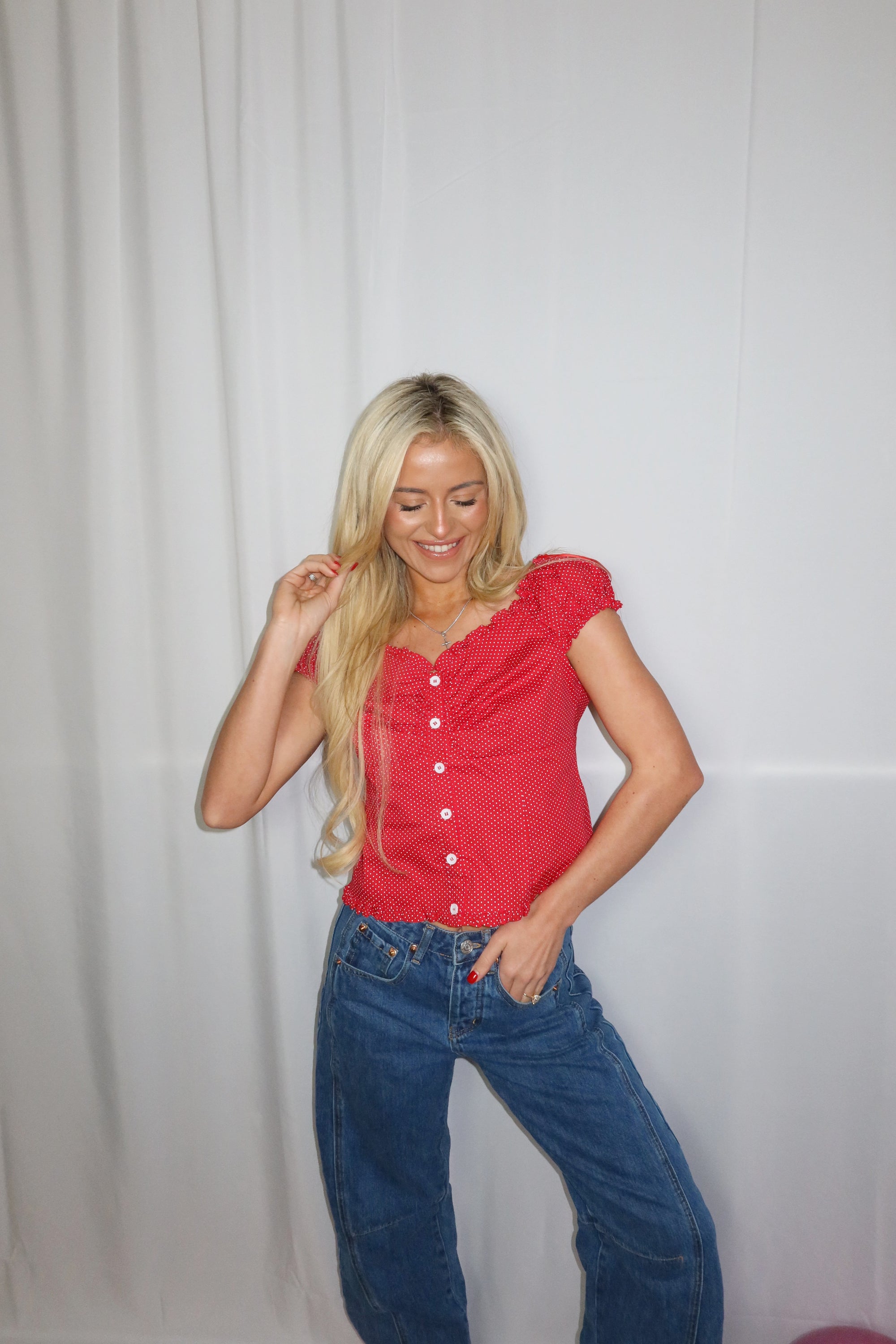 Sweetheart Button Down Top