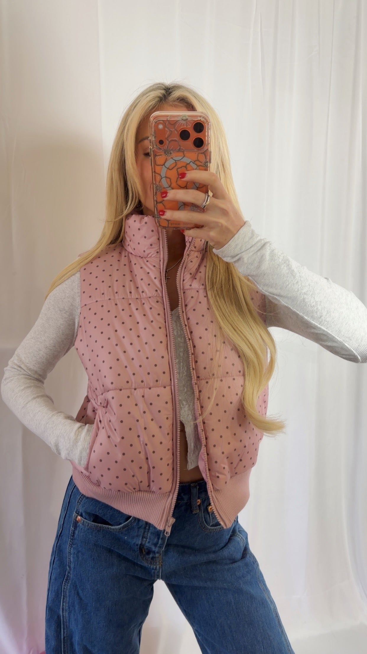 Darling Polka Dot Puffer Vest