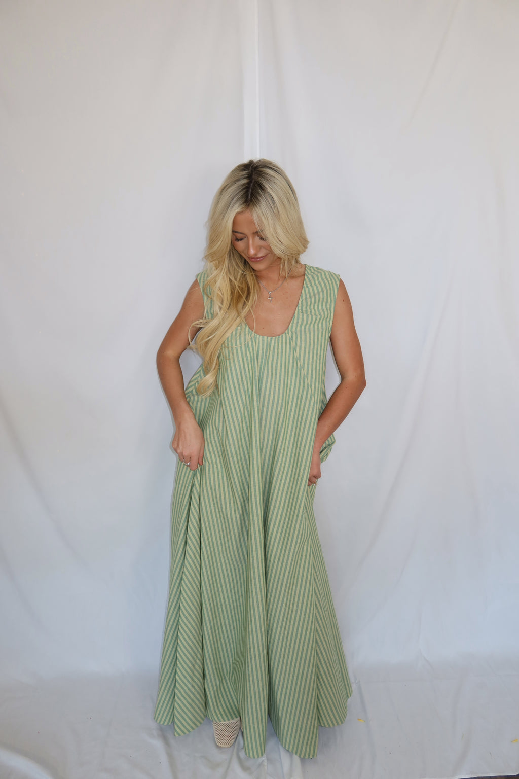 Violet Striped Maxi Dress
