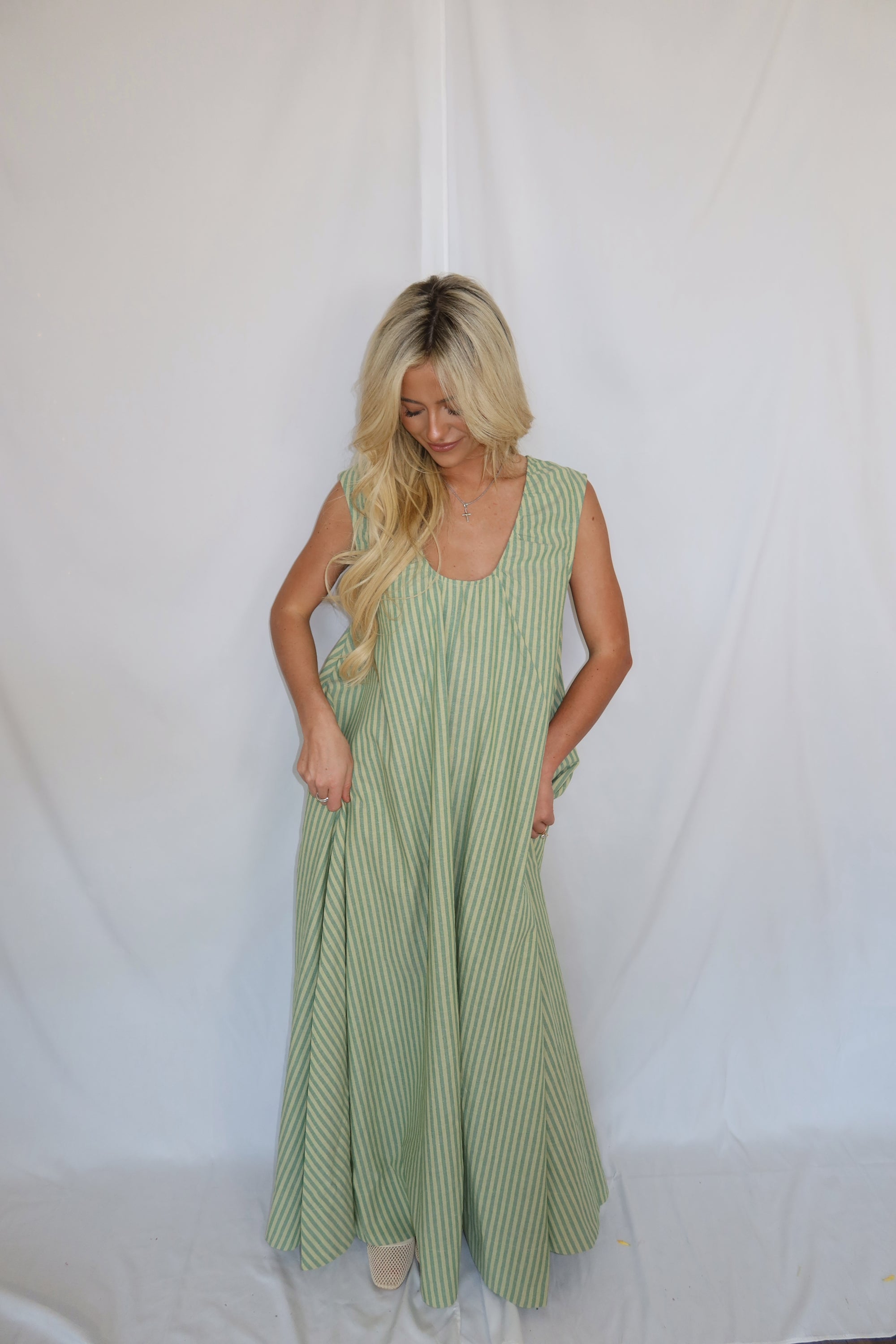 Violet Striped Maxi Dress