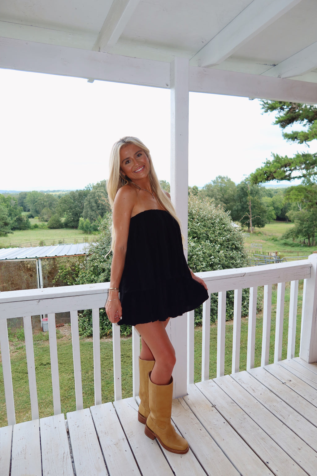 Strapless Tiered Romper