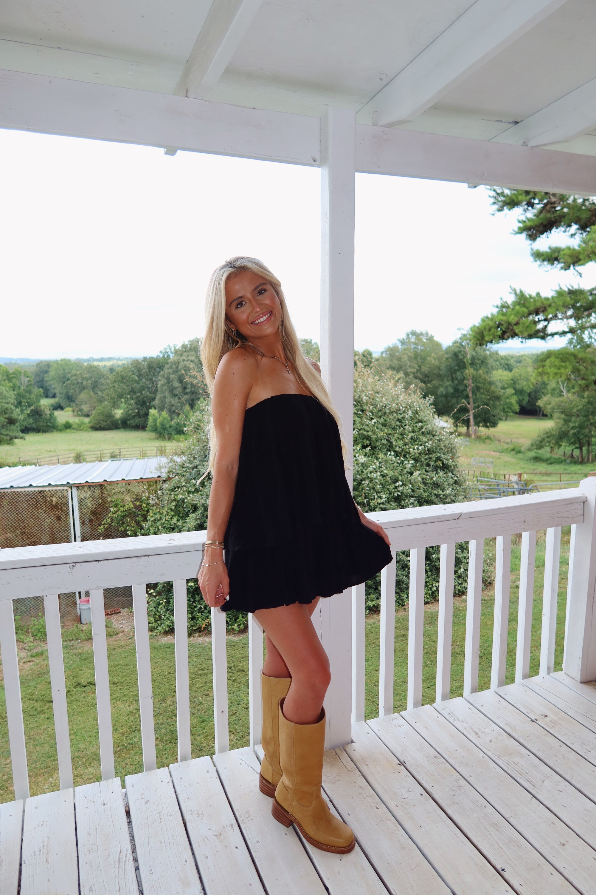 Strapless Tiered Romper