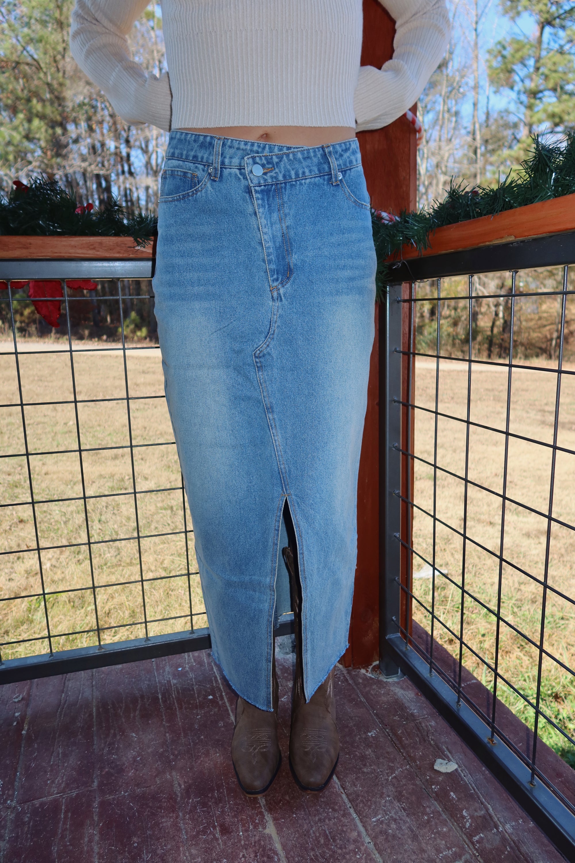 Dixie Denim Midi Skirt