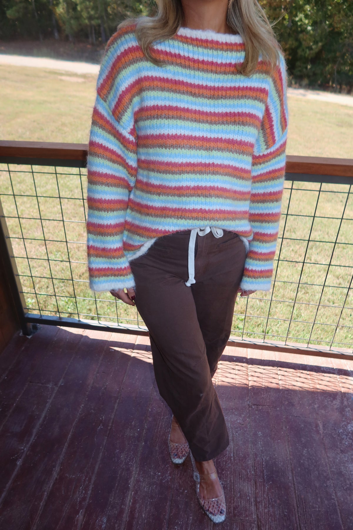 Chels Multi Striped Chunky Sweater