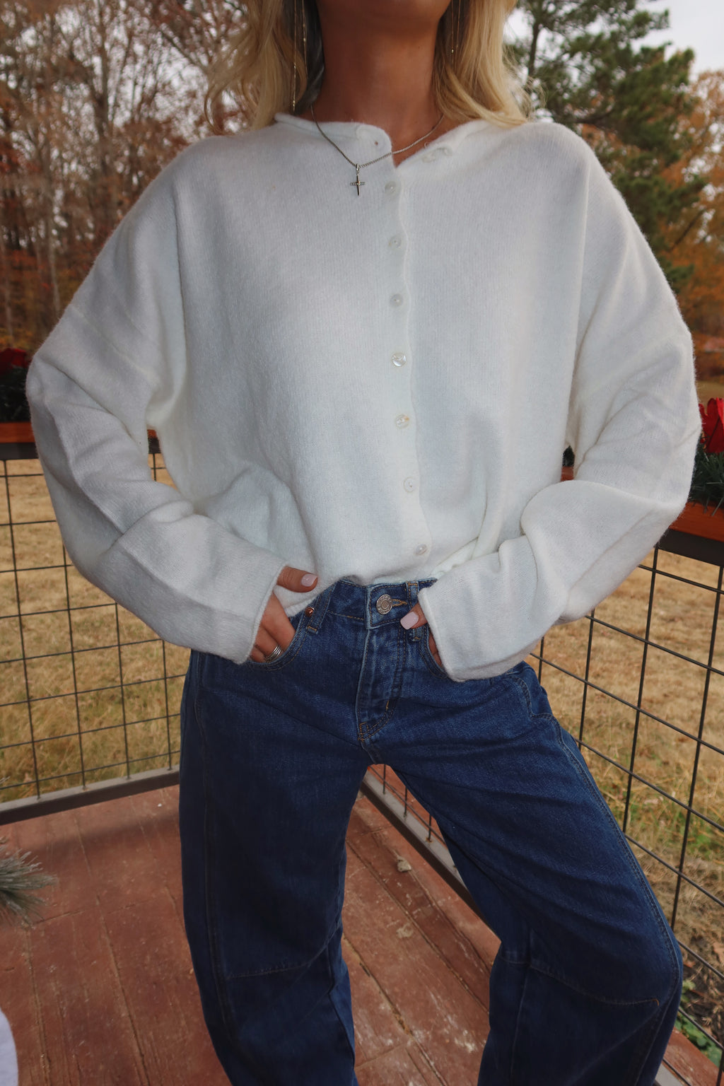 LAST ONE* Clara Cardigan (White)