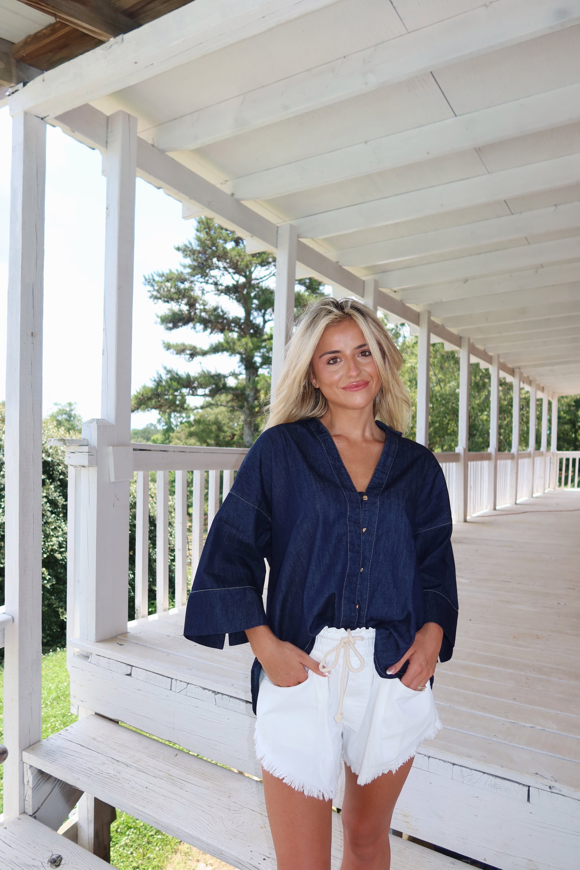 Wrenley Oversized Denim Top
