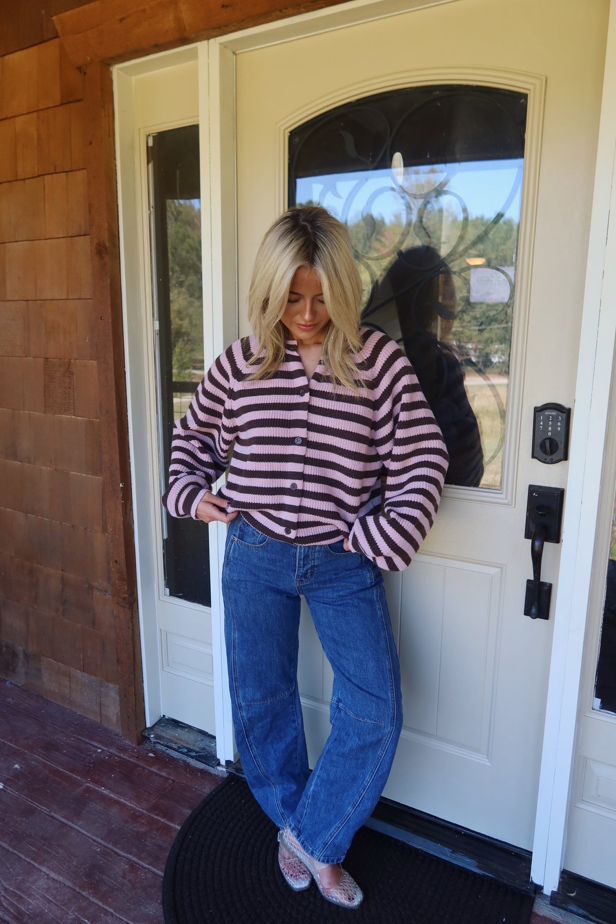 Caro Raglan Striped Cardigan