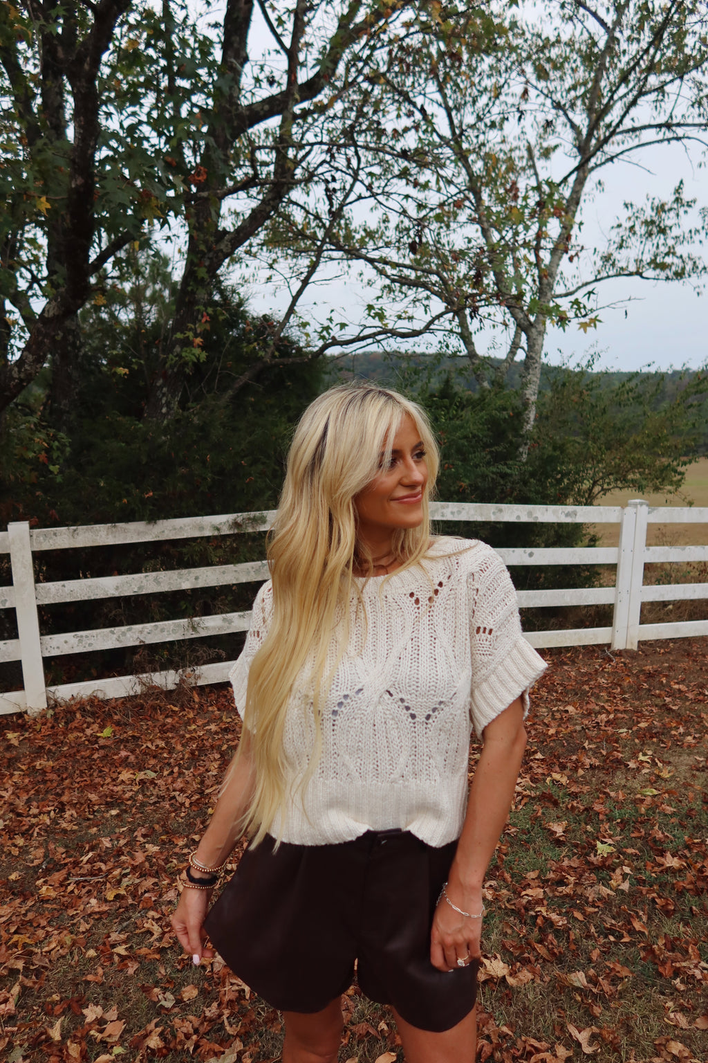 Lennie Crochet Sweater (White)