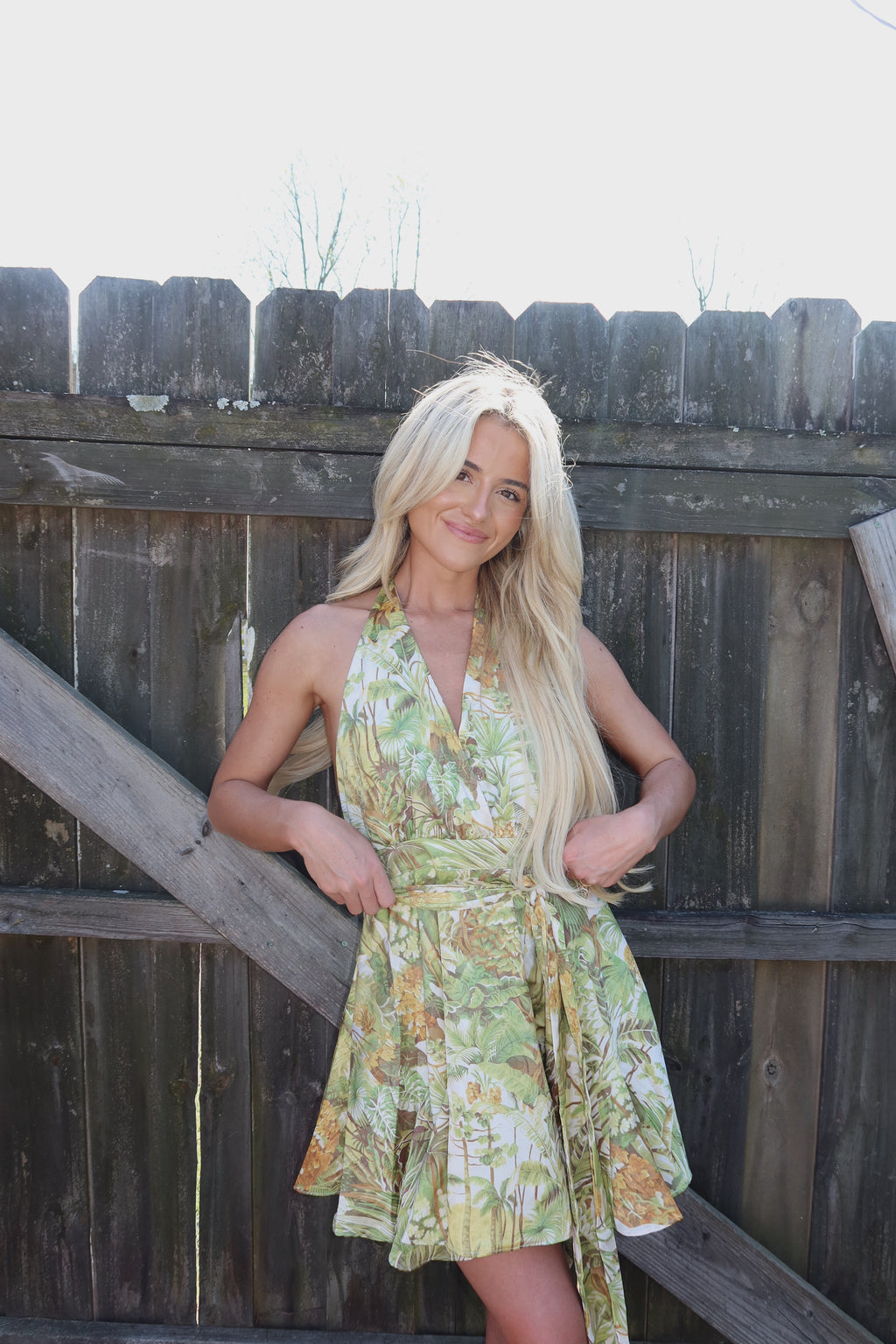 Tropic Satin Mini Wrap Dress