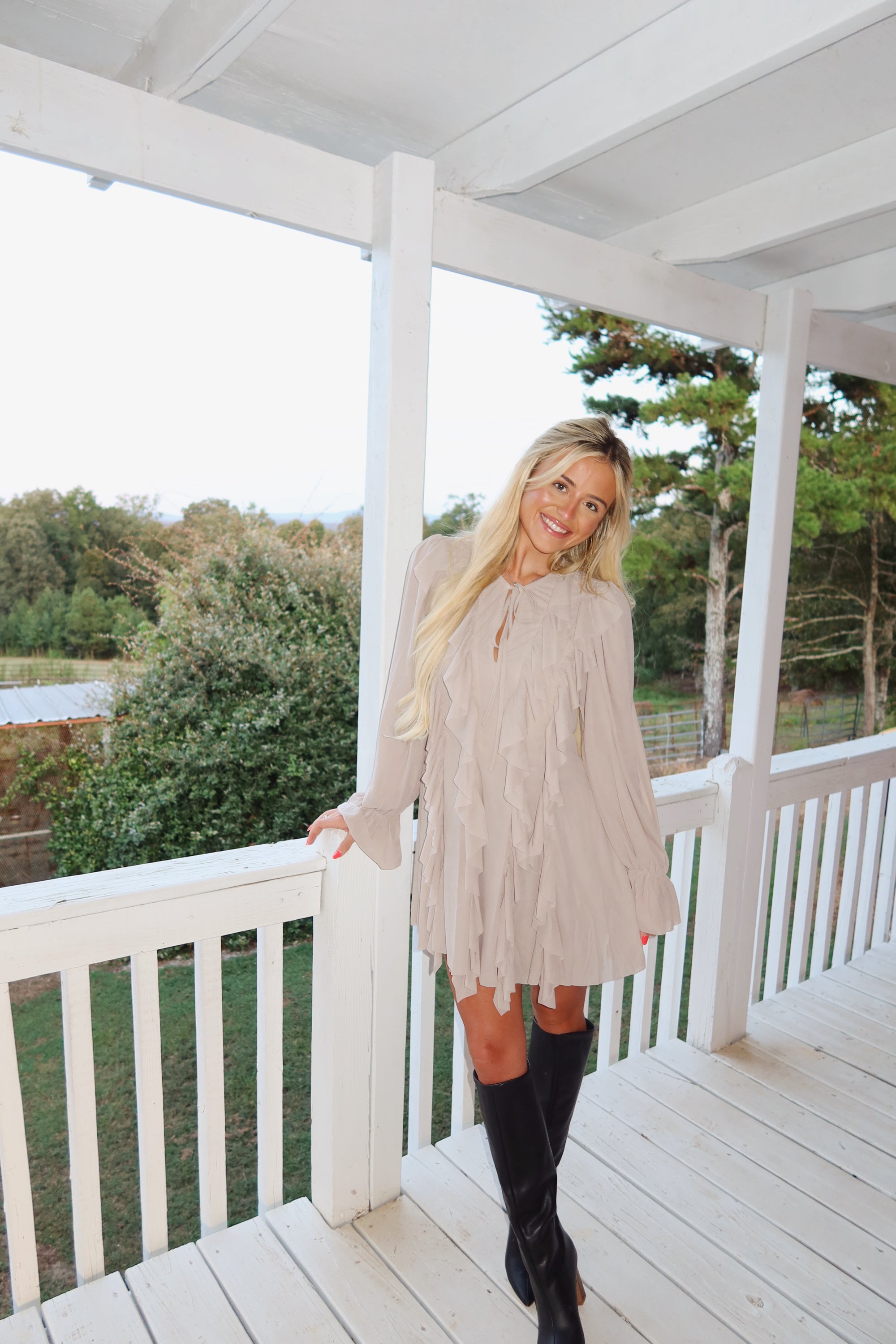 Ruffles Romper Dress (stone)