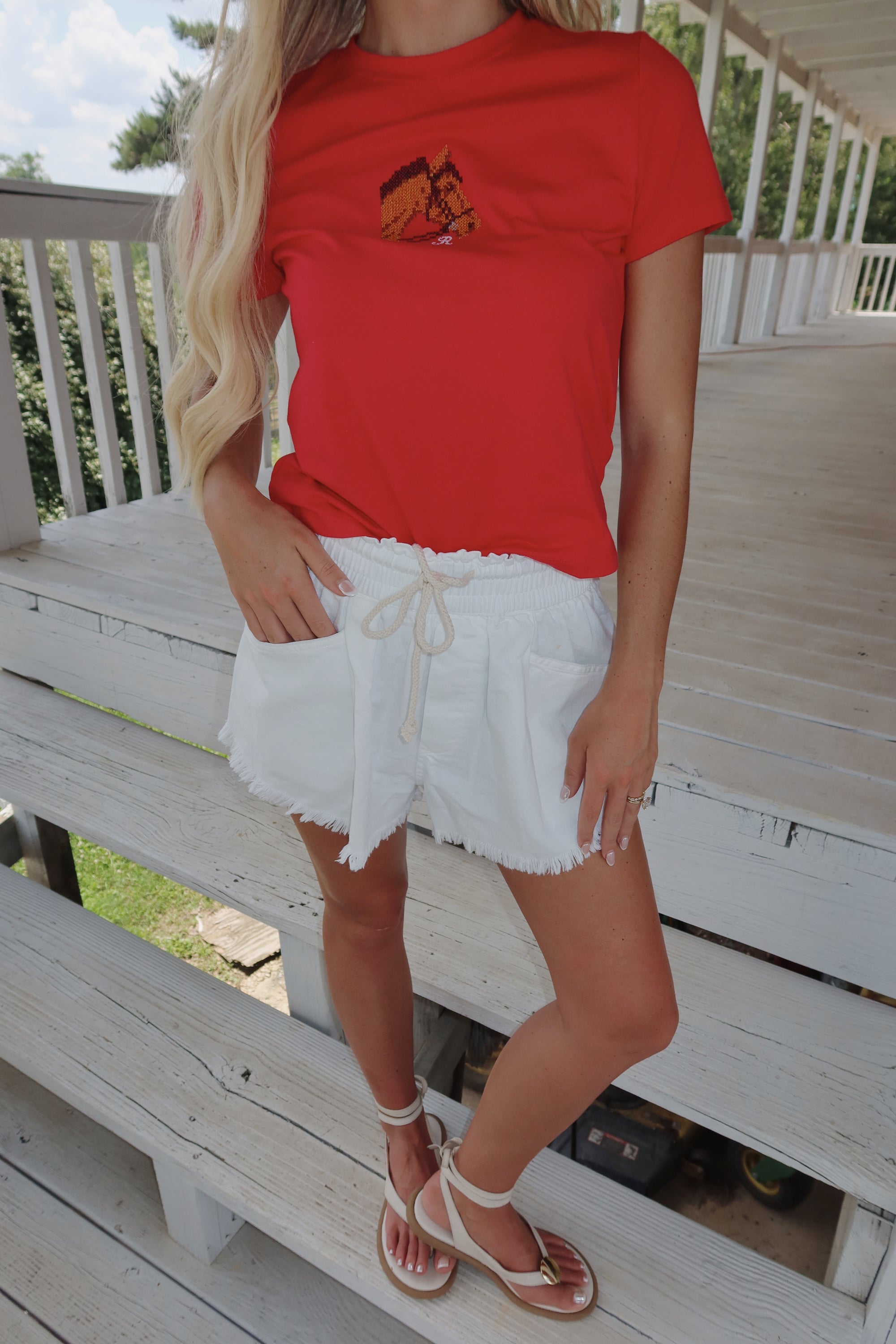 Horse Embroidered Baby Tee